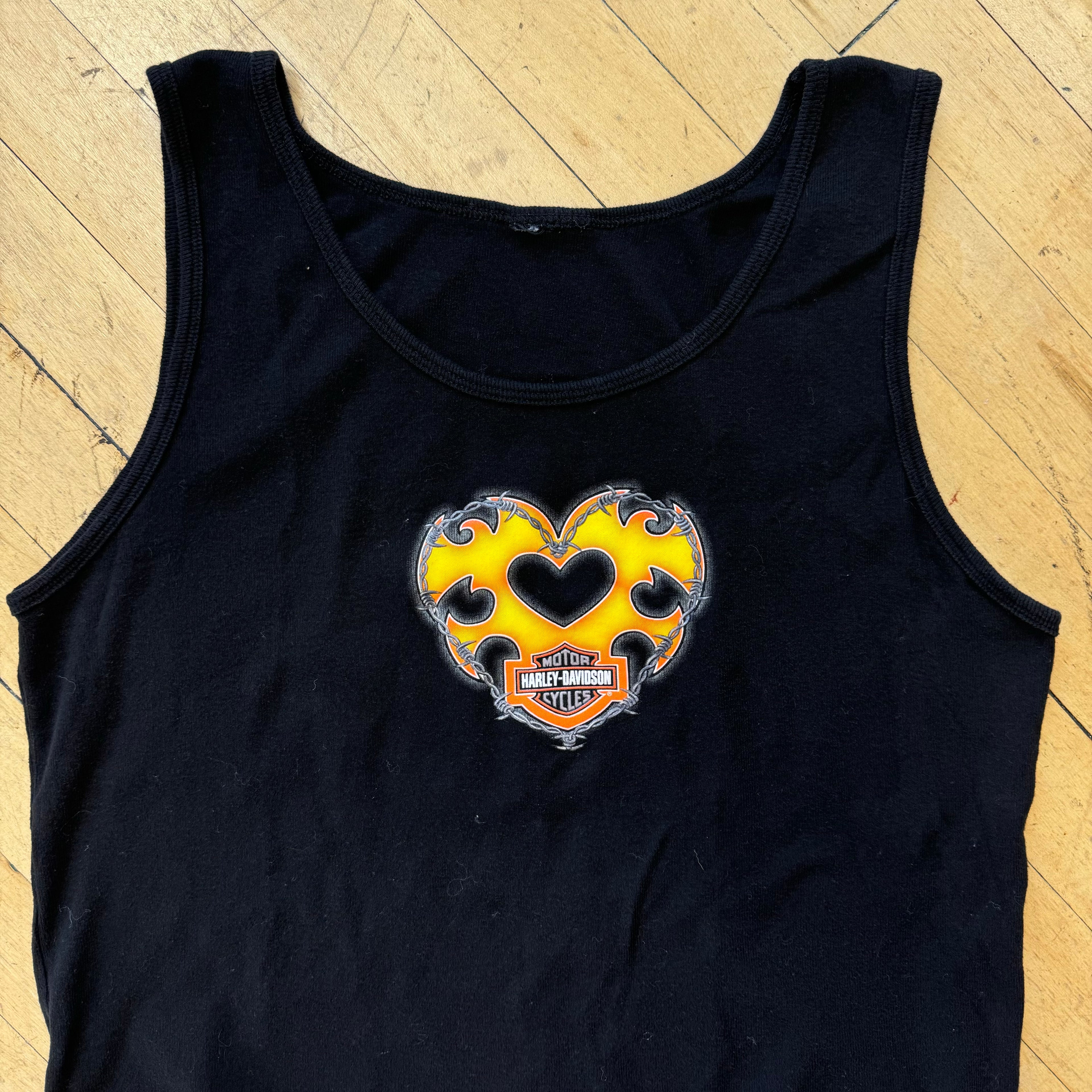 Vintage Harley Davidson Women’s heart Tank-top Sz L