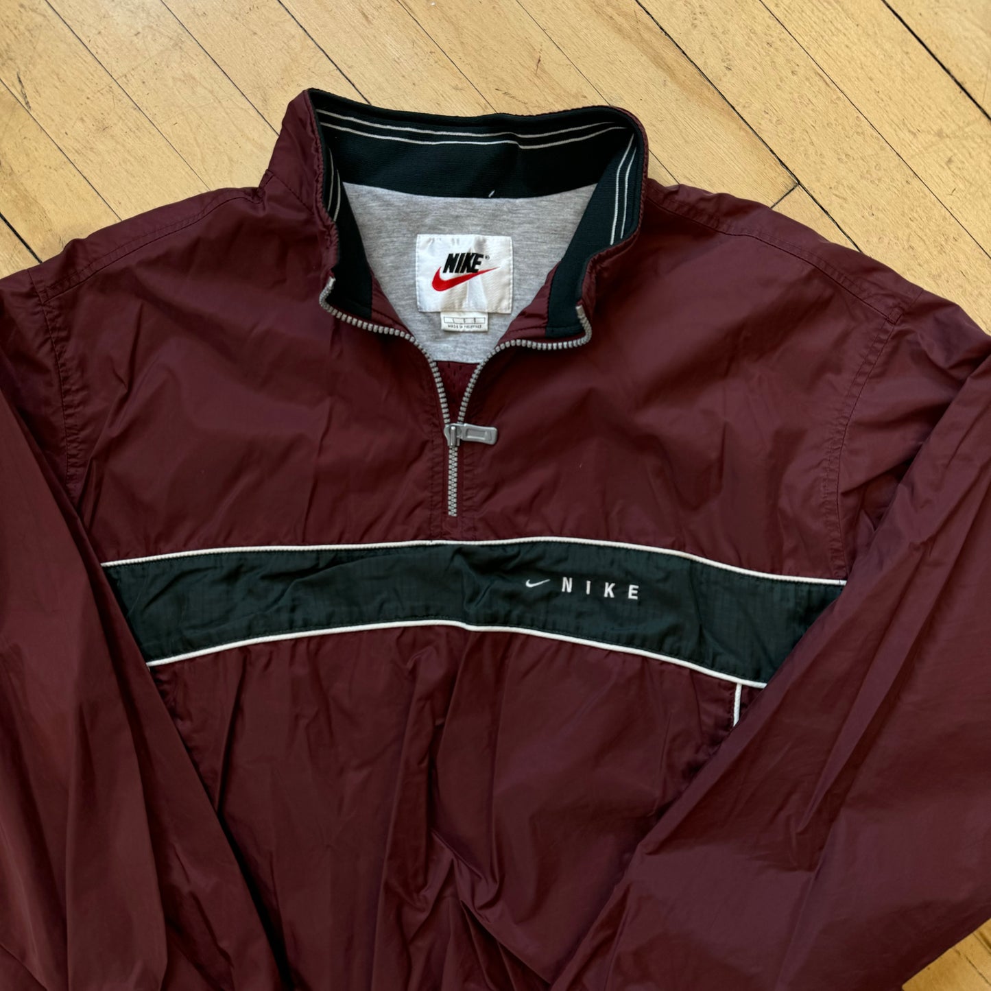 Vintage Maroon Nike SpellOut Jacket Sz L