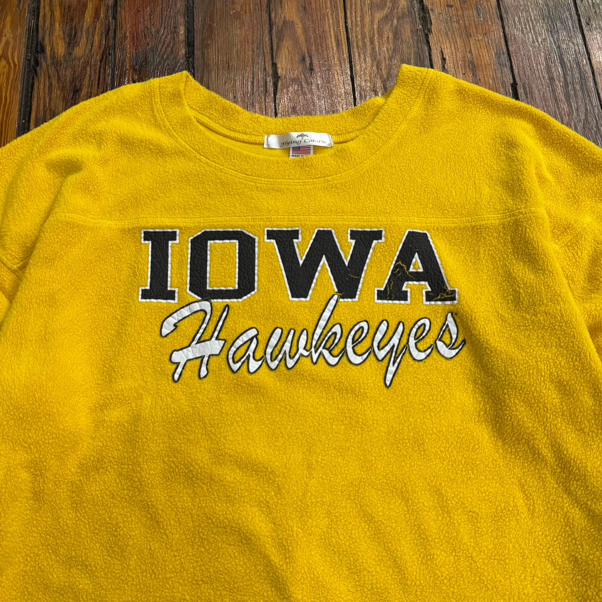 Vintage Iowa Hawkeyes Fleece Crewneck Sz L