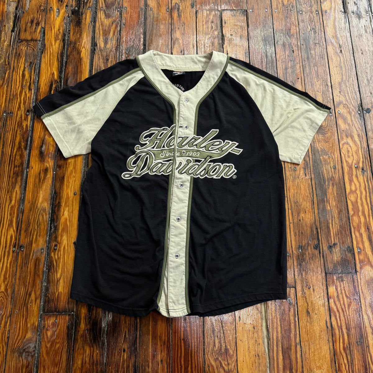 Vintage Harley Davidson Baseball Jersey Sz XL