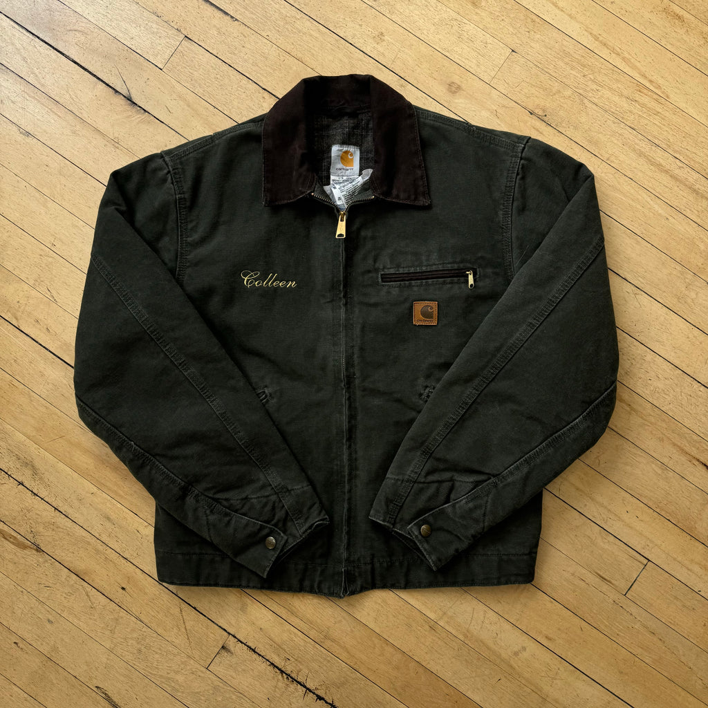 Vintage Forest Green Carhartt Detroit Jacket Sz M