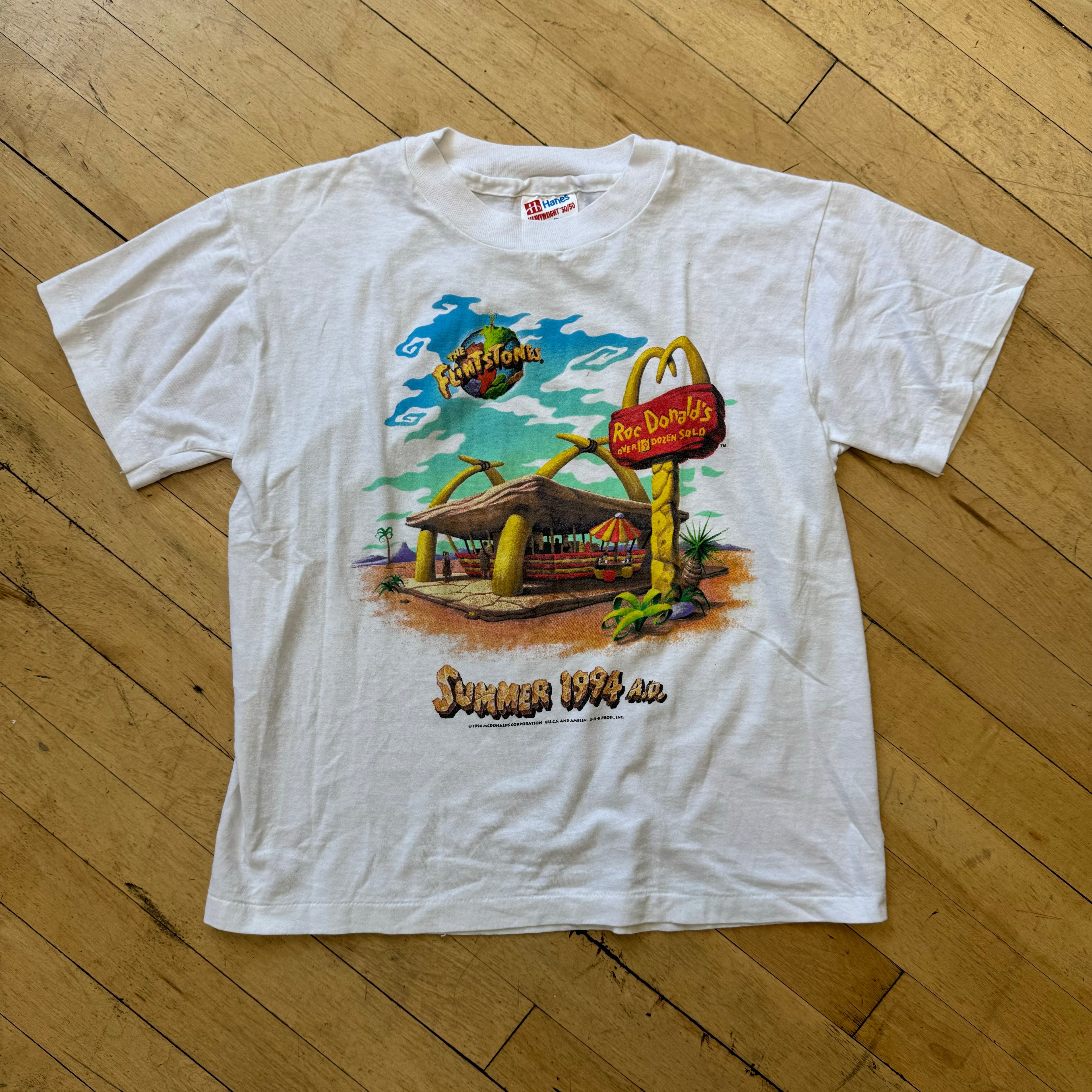 Vintage Flintstones McDonalds Ad T-shirt Sz YTH S