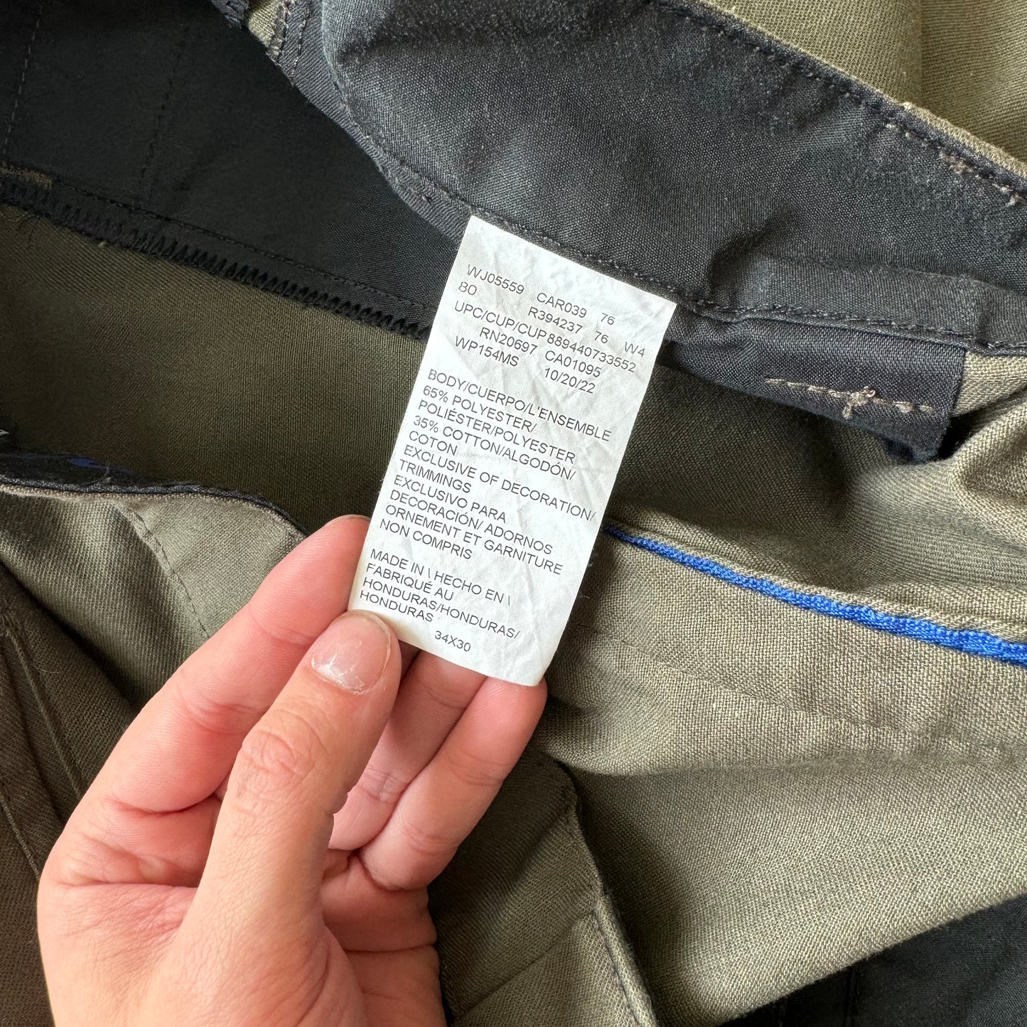 Y2K Olive Dickies Kahki Cargo Pants Sz 34x30