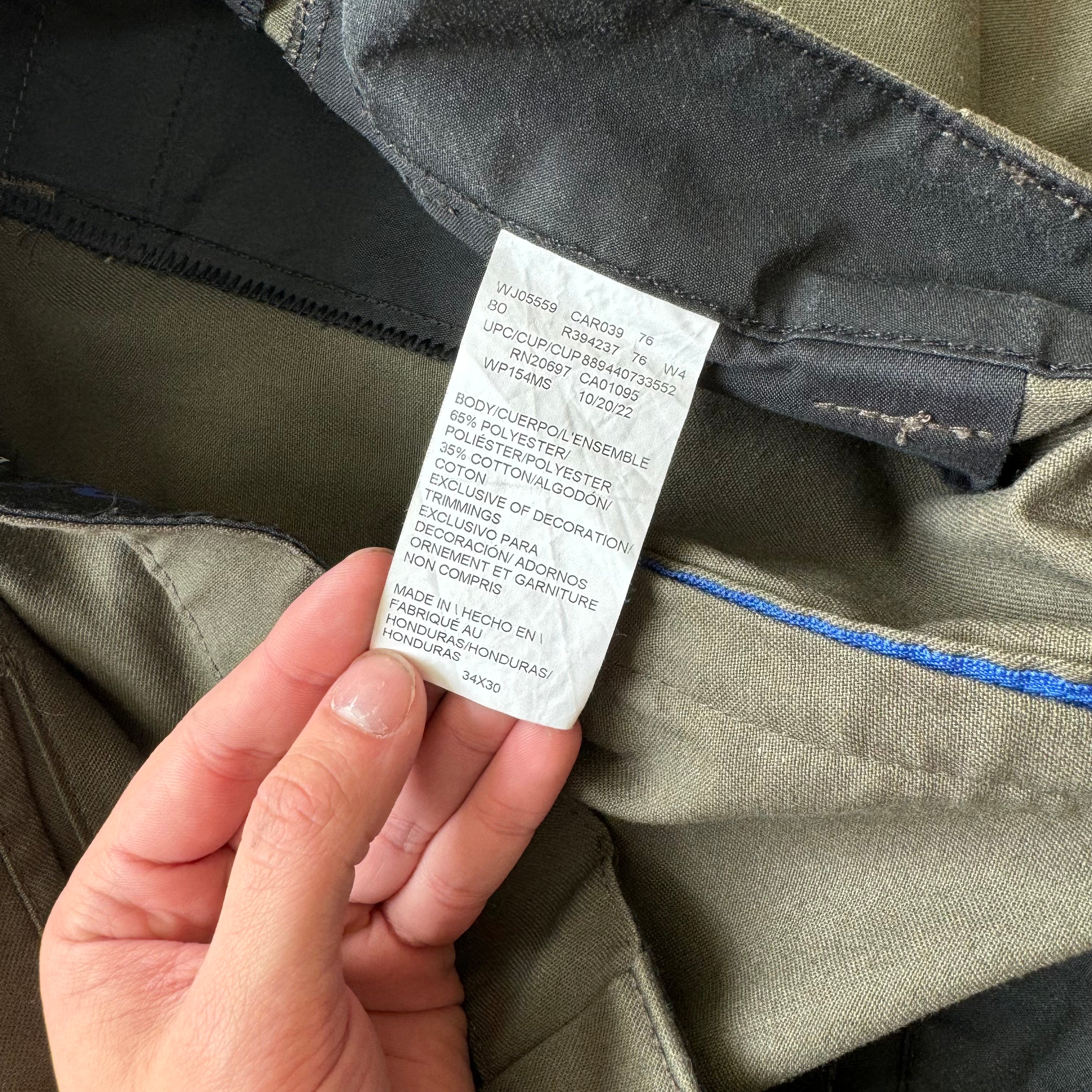 Y2K Olive Dickies Kahki Cargo Pants Sz 34x30