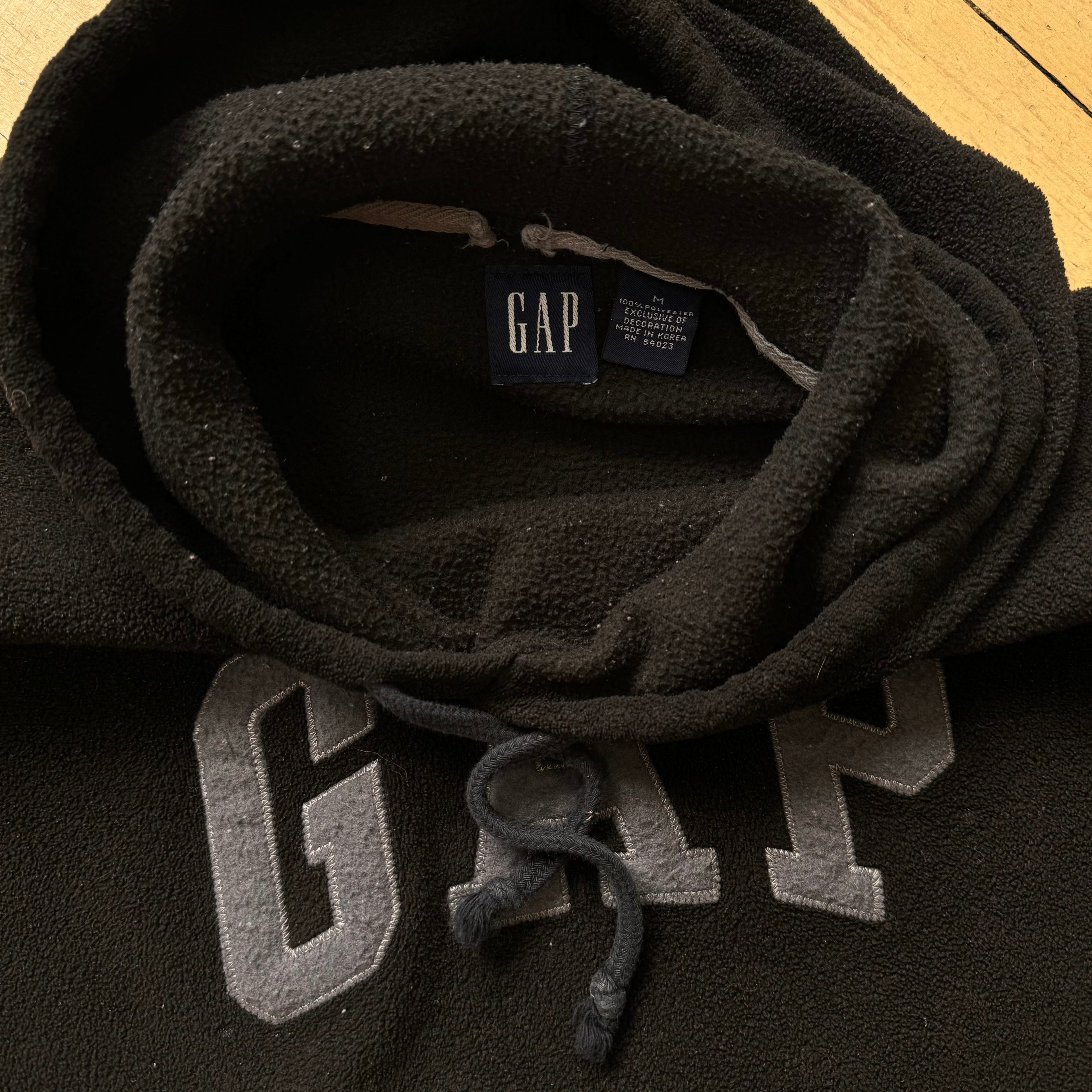 Vintage Gap SpellOut Fleece Hoodie Sz M