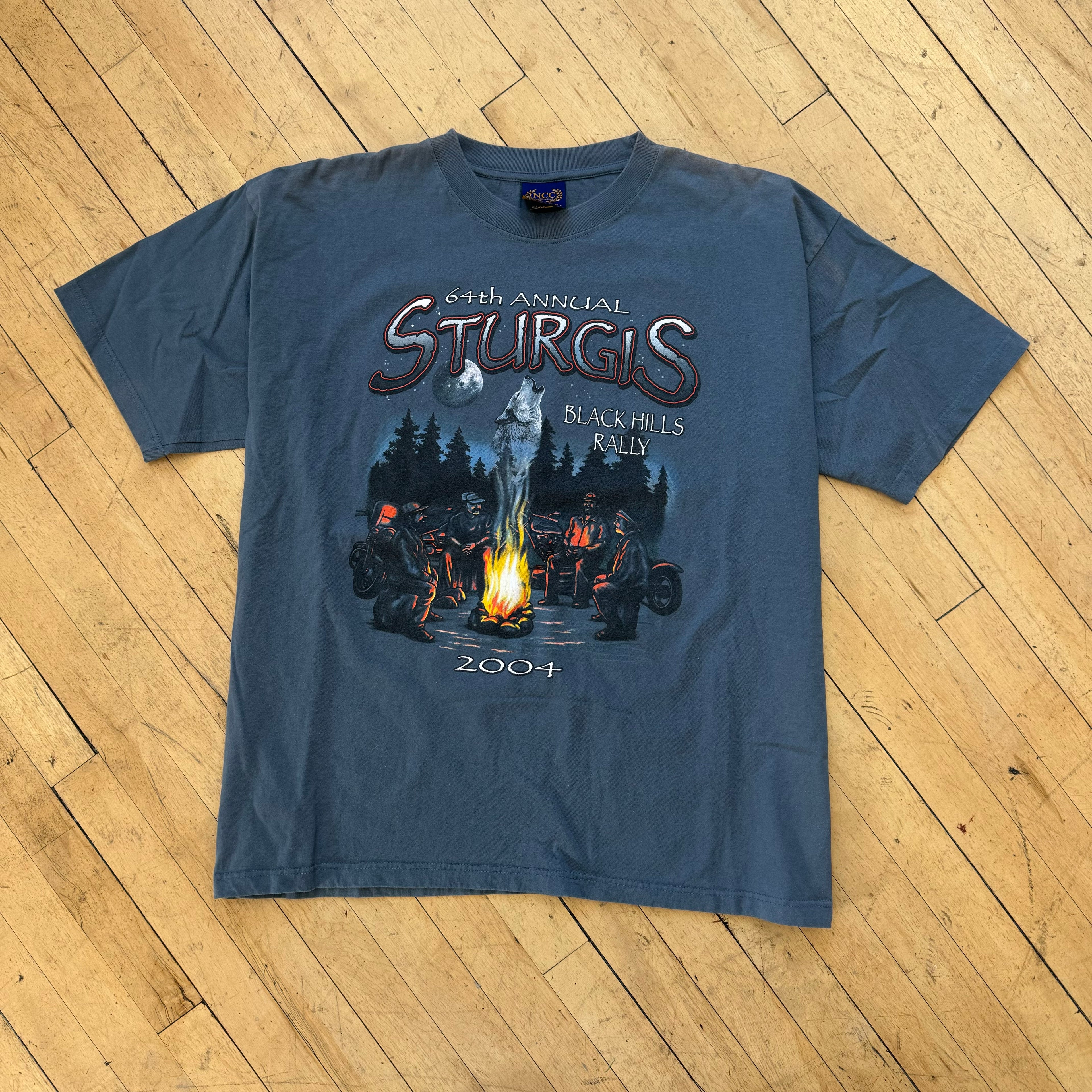 Vintage Sturgis Black Hills Rally Camo Fire T-shirt Sz XXL