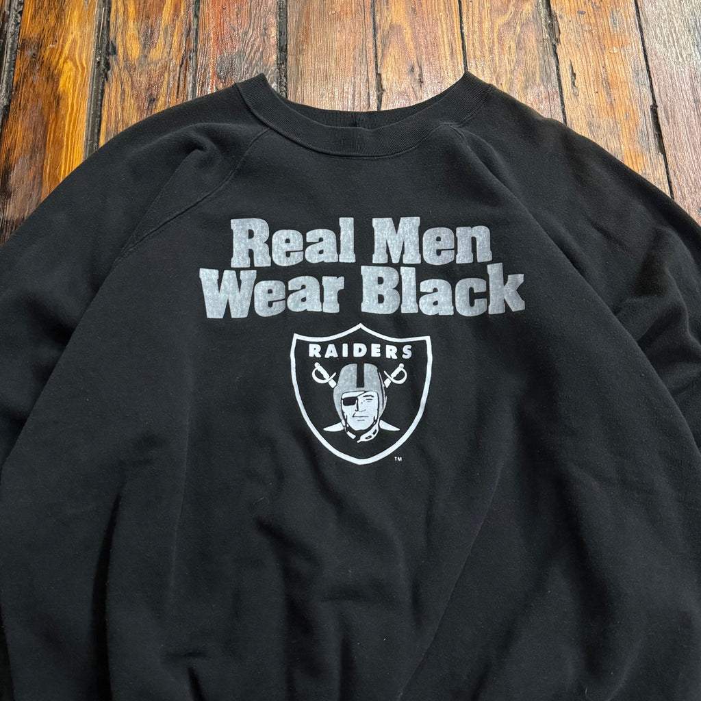 Vintage Raiders Real Men Wear Black Crewneck Sz M