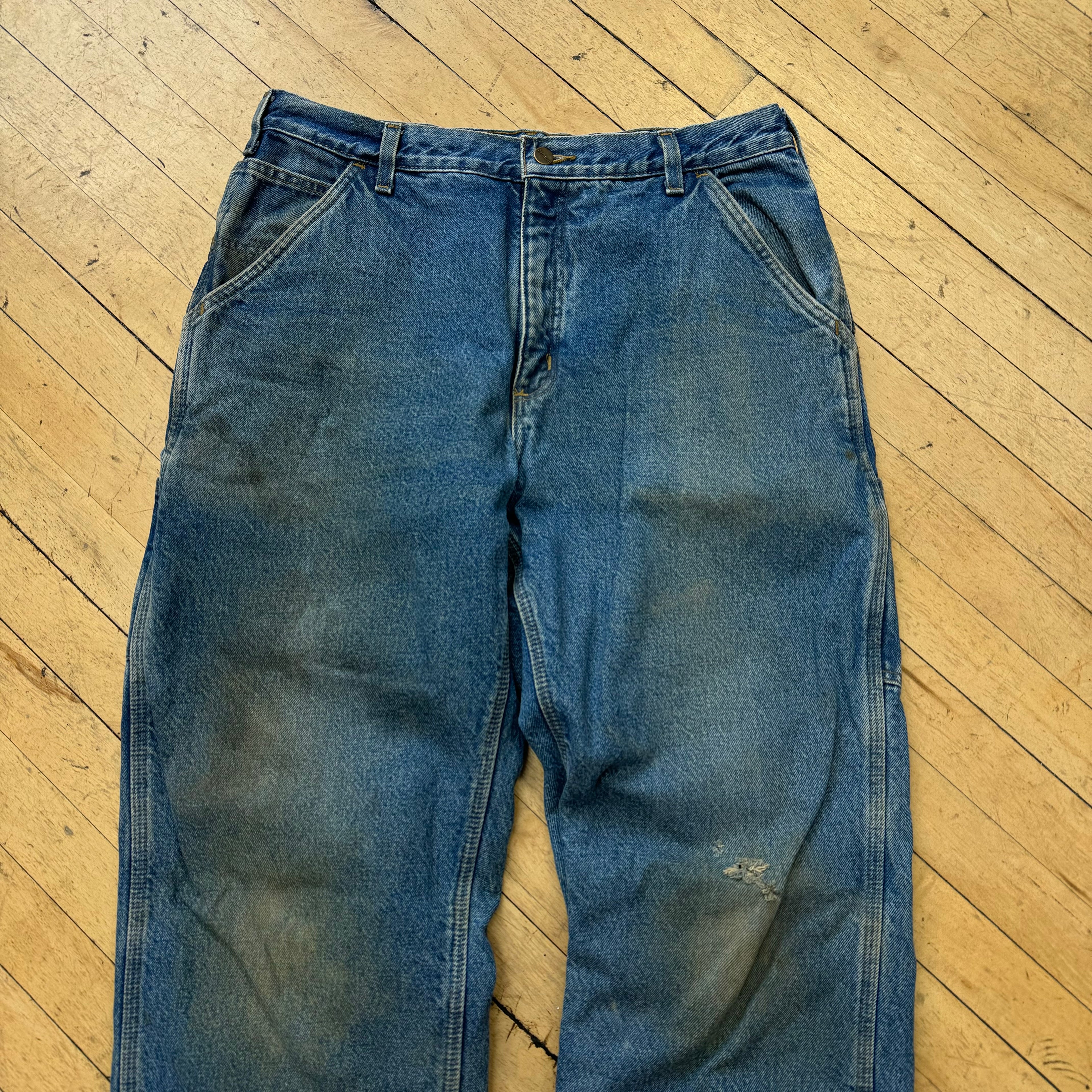 Vintage Distressed Carhartt Denim Jeans Sz 36x34