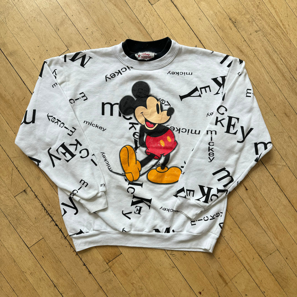 Vintage AOP Mickey Mouse Crewneck Sz M