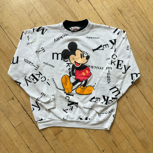 Vintage AOP Mickey Mouse Crewneck Sz M