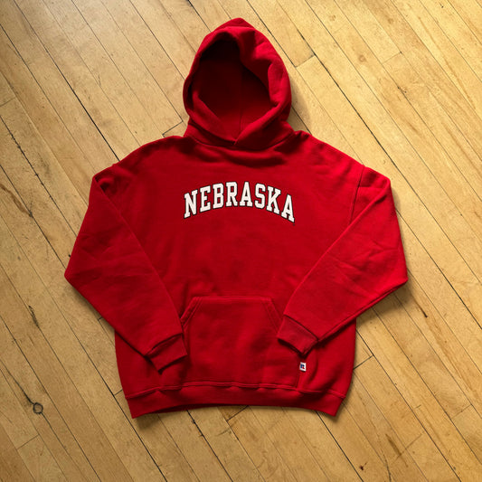 Vintage Russell Nebraska SpellOut hoodie Sz S
