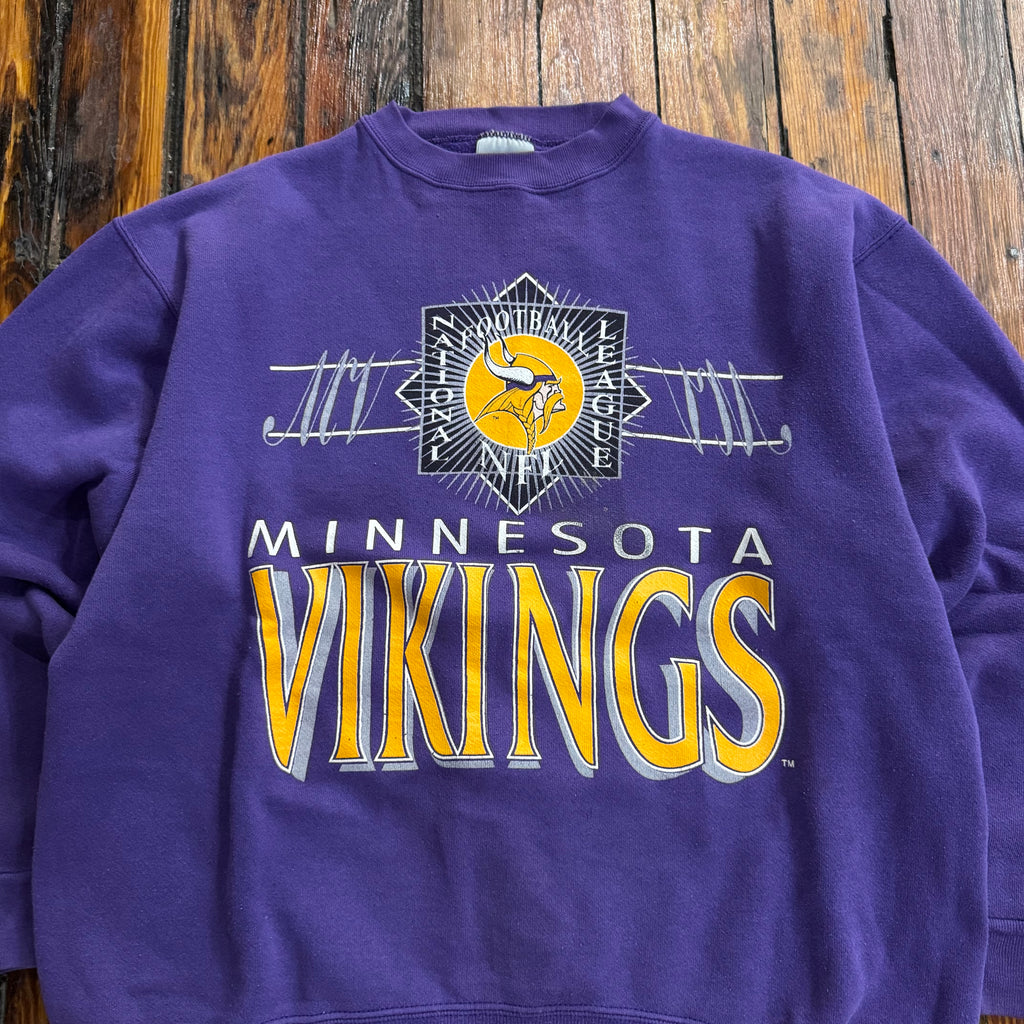 Vintage Logo 7 Minnesota Vikings Crewneck Sz L