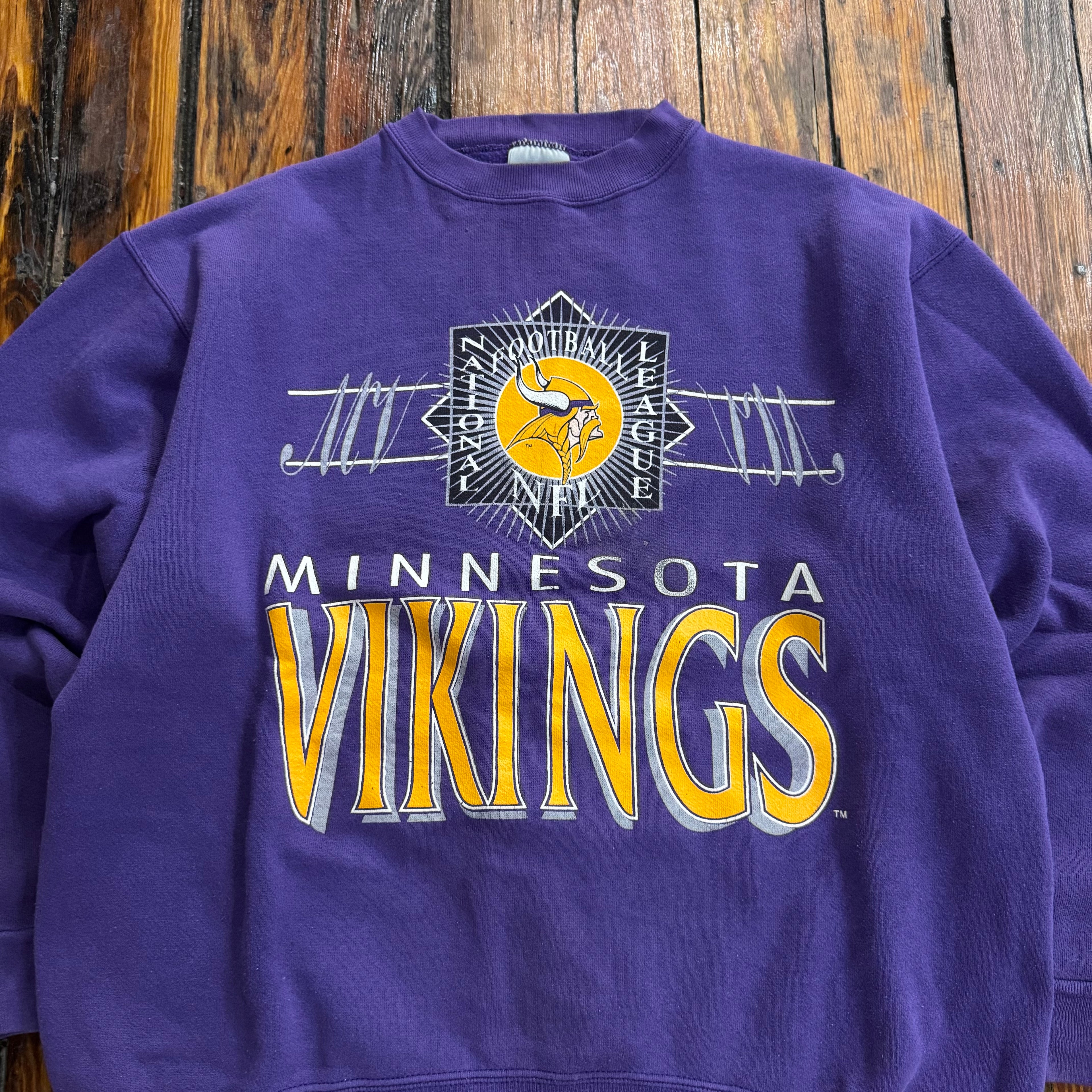 Vintage Logo 7 Minnesota Vikings Crewneck Sz L