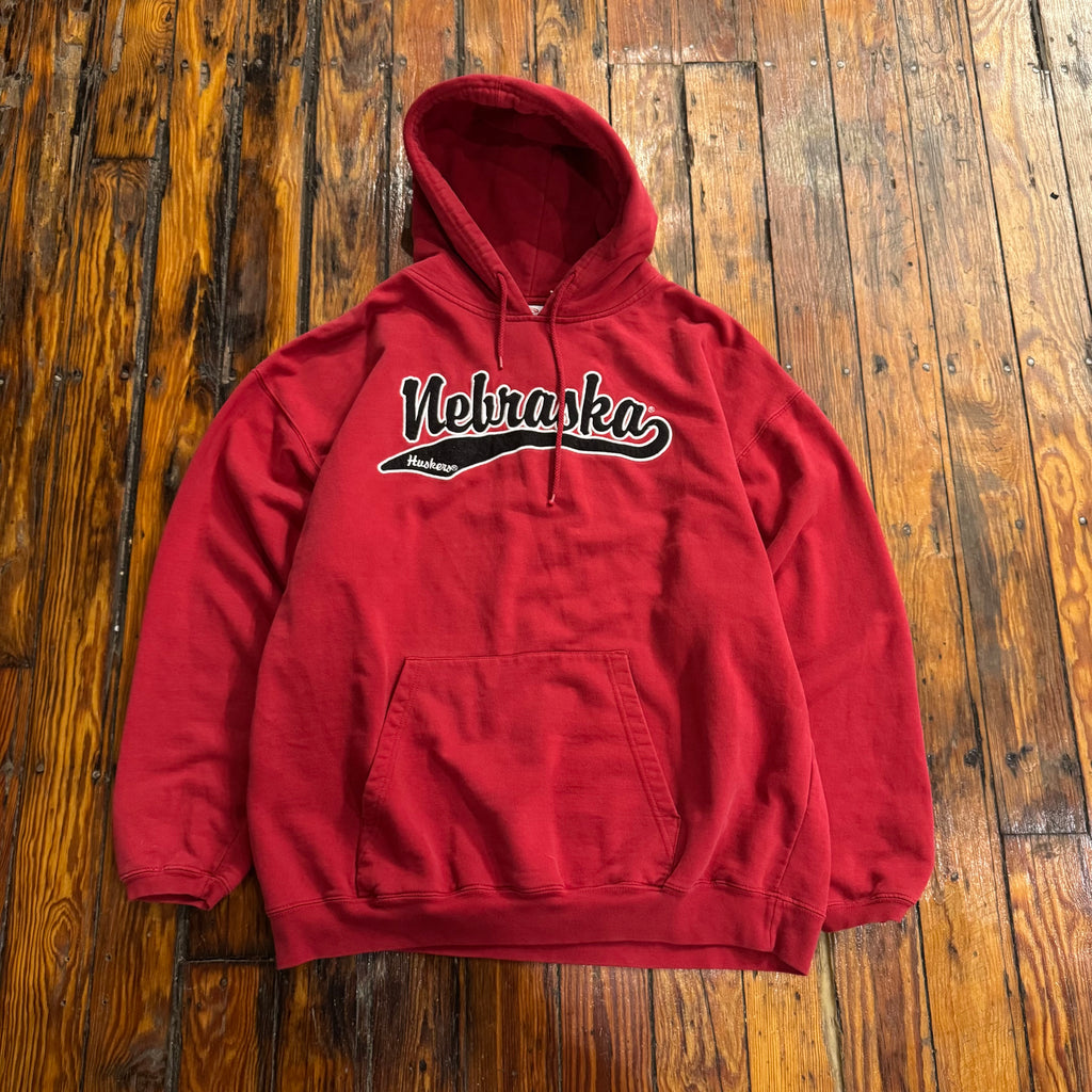 Vintage Nebraska Huskers Hoodie Sz L