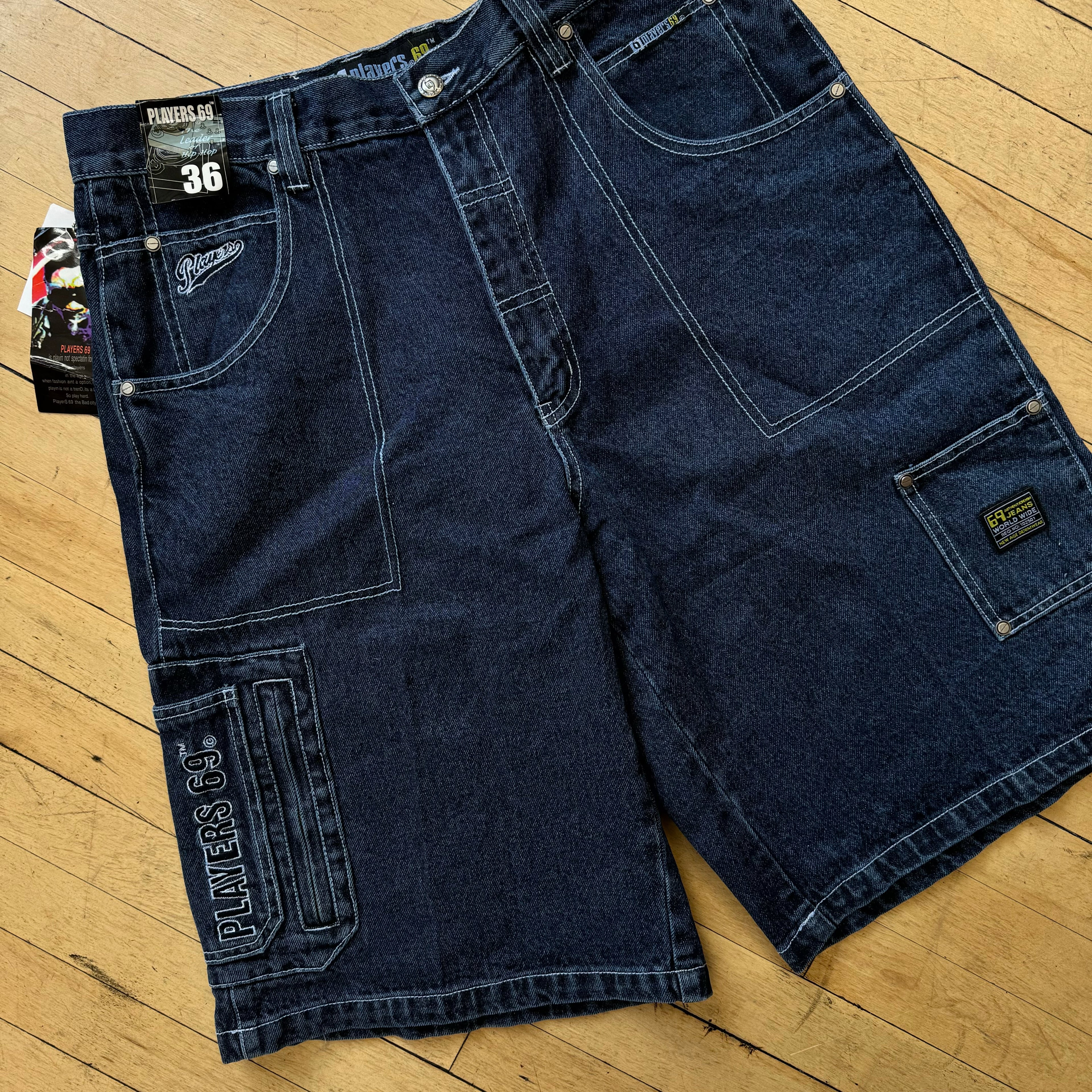 Vintage Player 69 Denim Jorts Sz 36