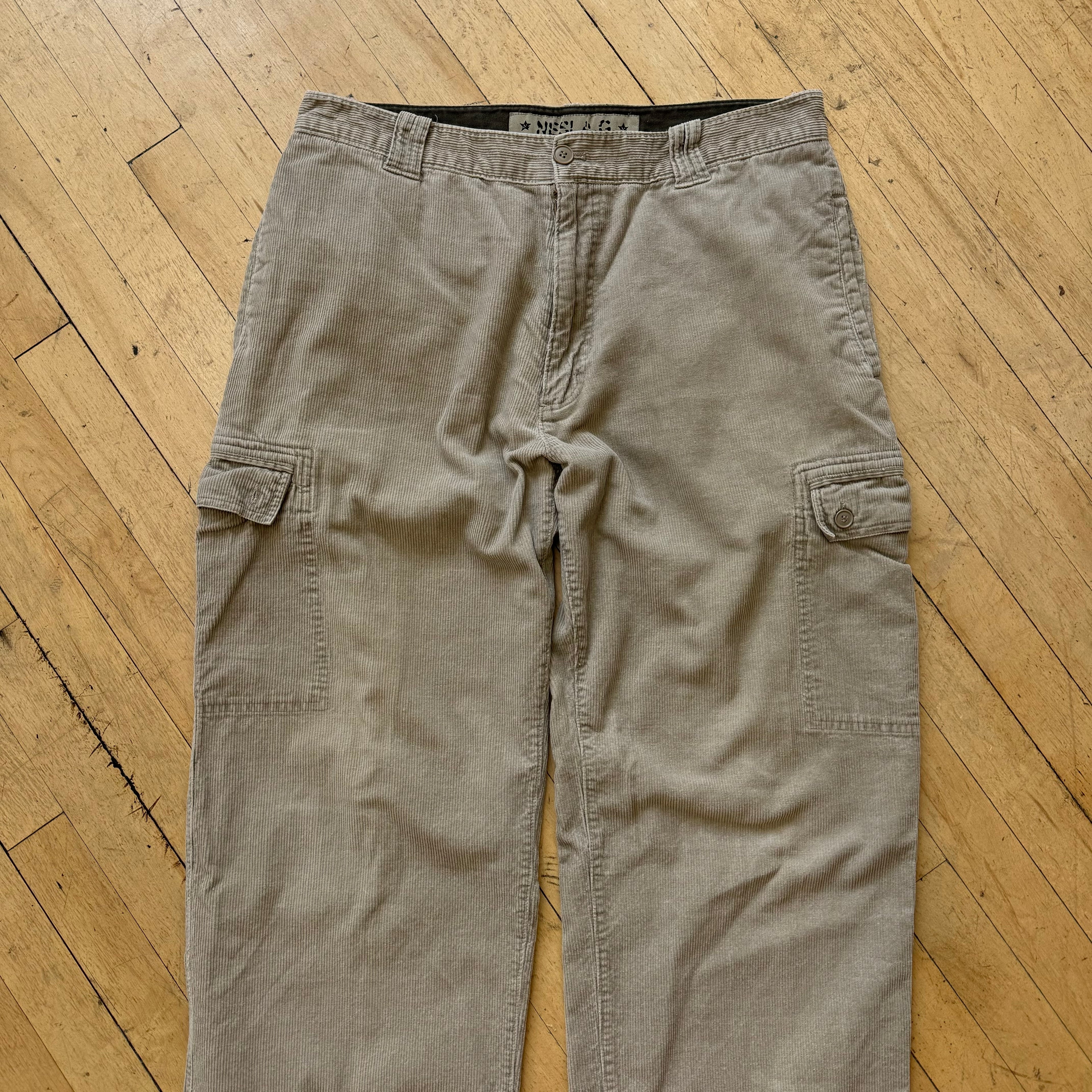 Vintage Corduroy Cargo Khaki Pants Sz 37x38