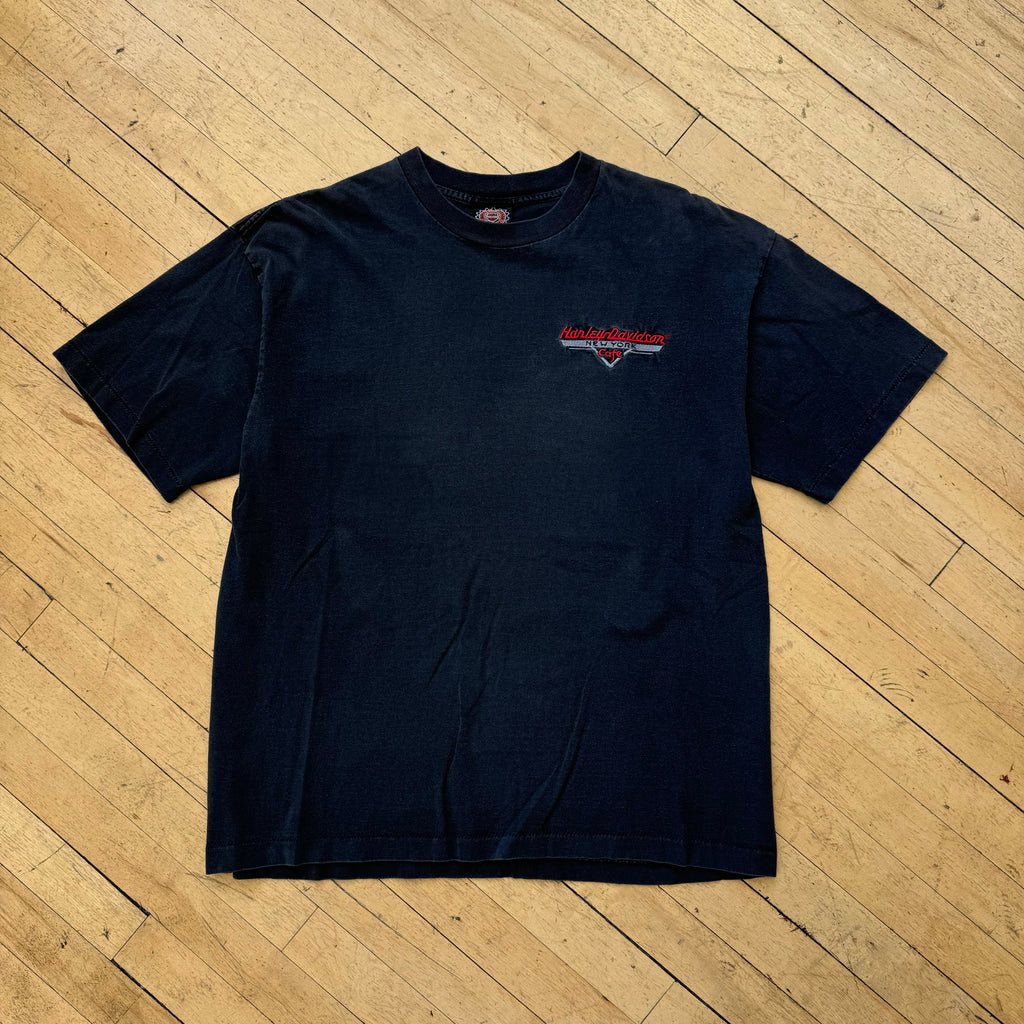 Harley Davidson Cafe Embroidered T-shirt Sz L