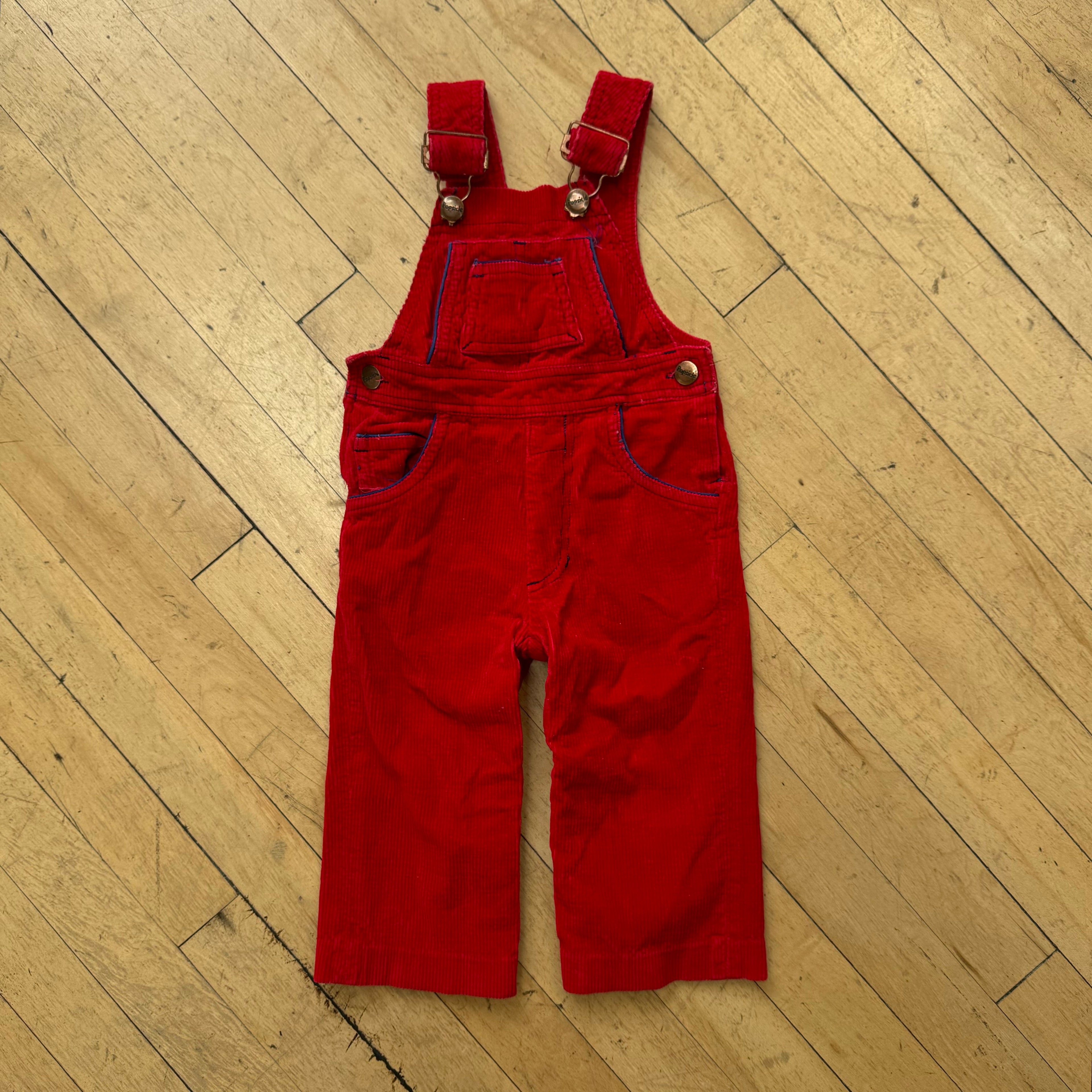 Vintage Pop Side Corduroy Overalls Sz 18 MTHS