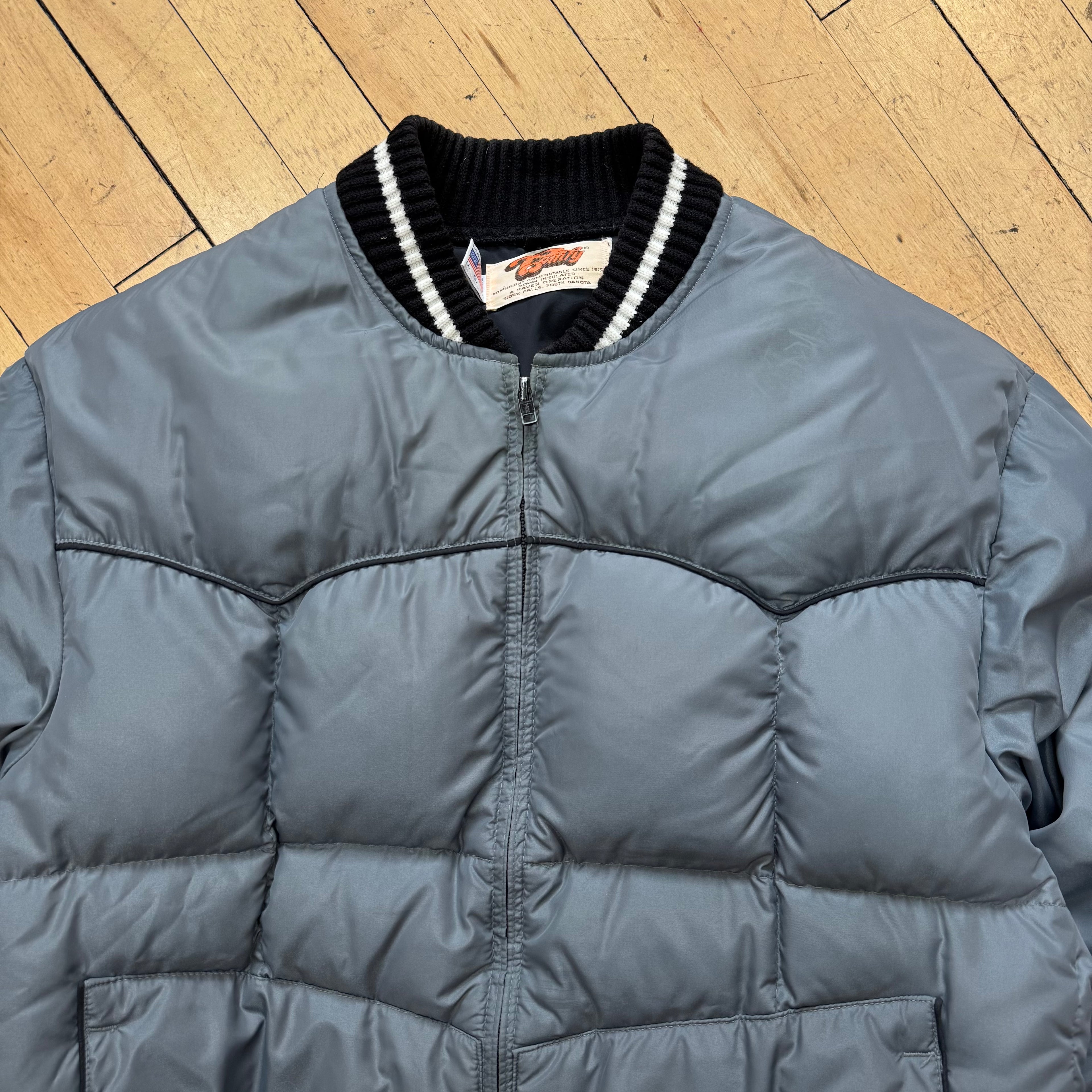 Vintage Gray Comfy Goose Down Jacket Sz L