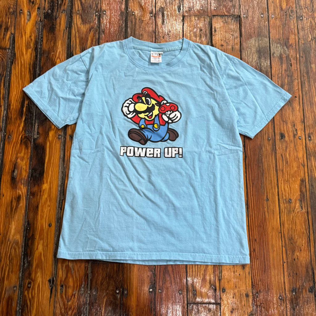 Vintage Power Up! Mario T-shirt Sz M