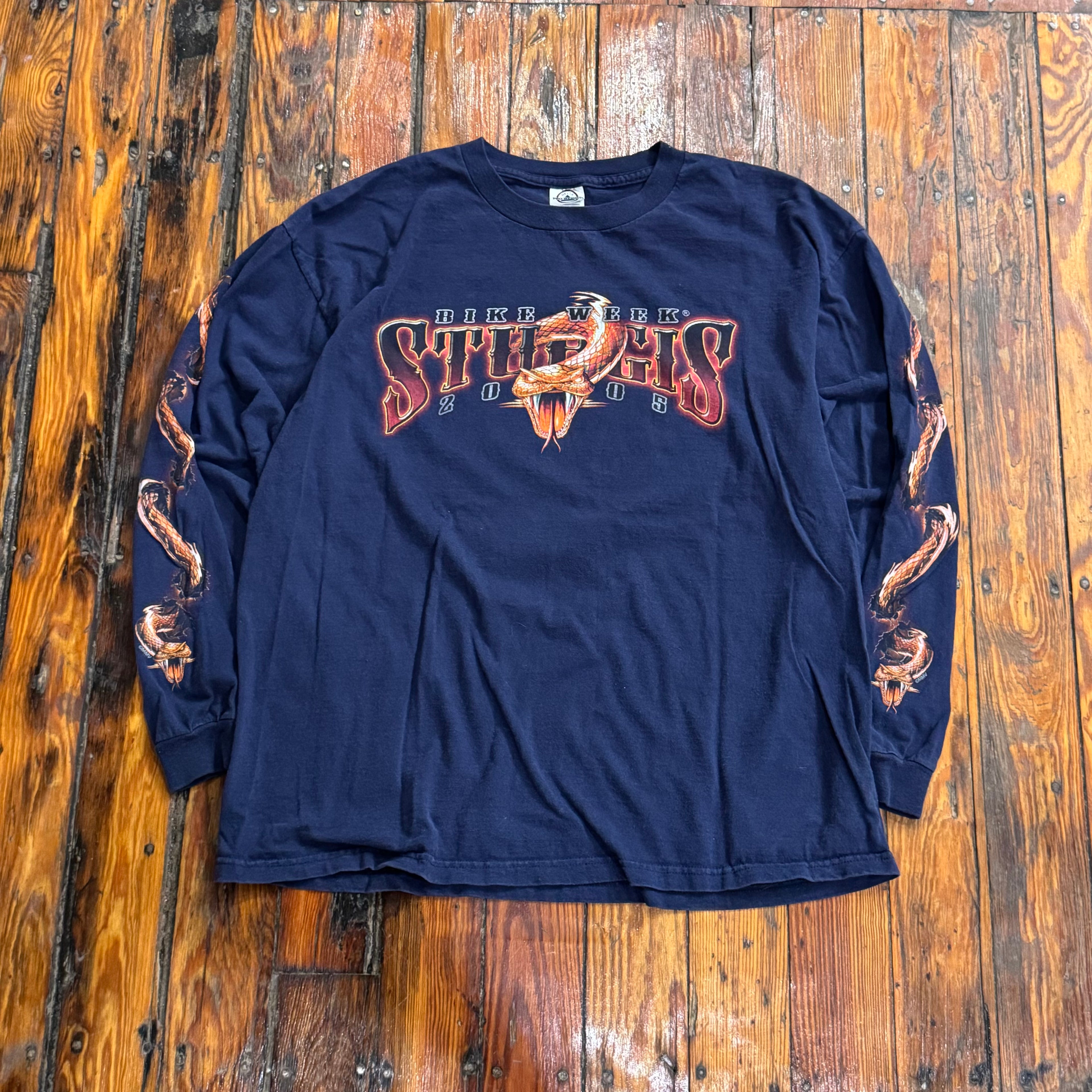 Y2K Sturgis Rally Snake Sleeve Hit Long Sleeve T-shirt Sz L