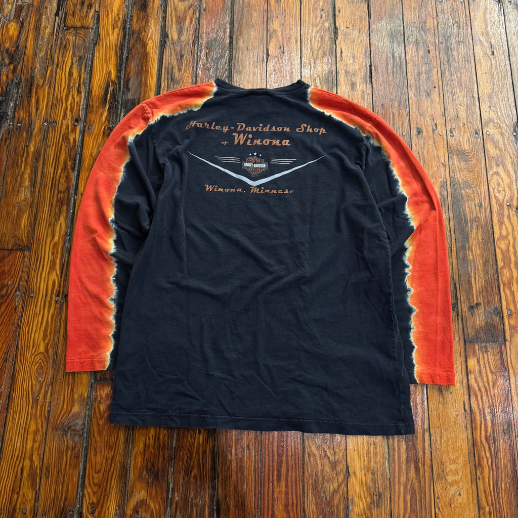 Vintage Harley Davidson Flame Long Sleeve T-shirt Sz L