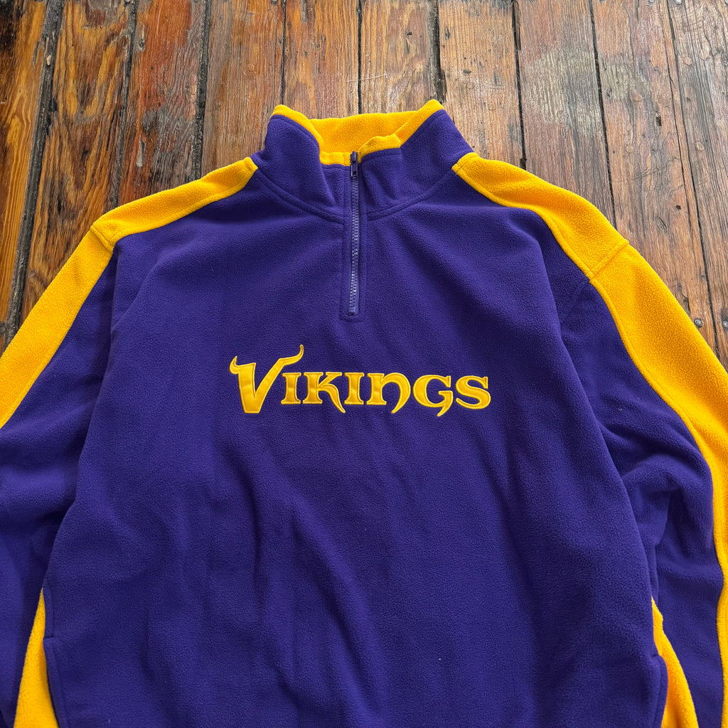 Vintage Minnesota Vikings Fleece Quarter Zip Sz L