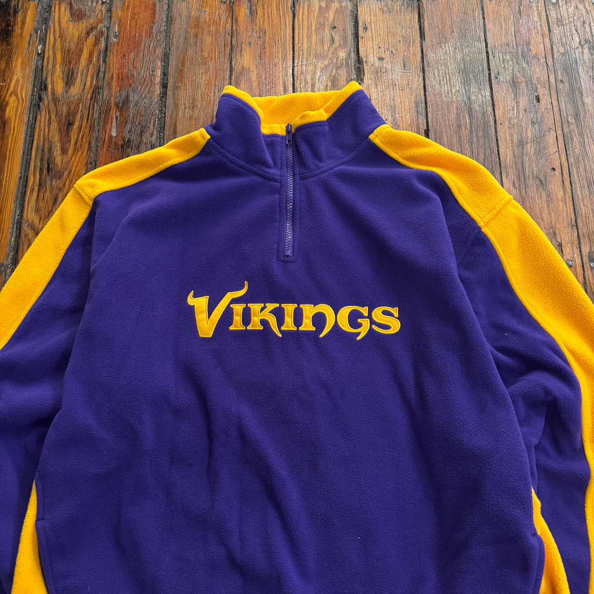 Vintage Minnesota Vikings Fleece Quarter Zip Sz L