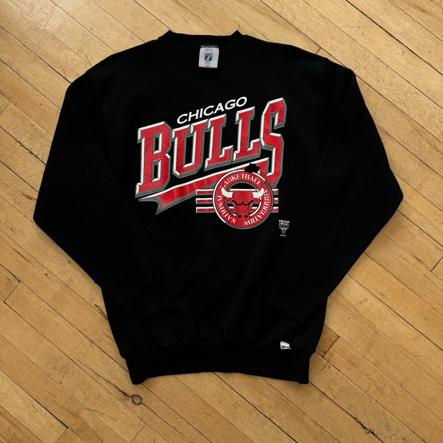 Vintage Logo 7 Chicago Bulls Crewneck Sz L