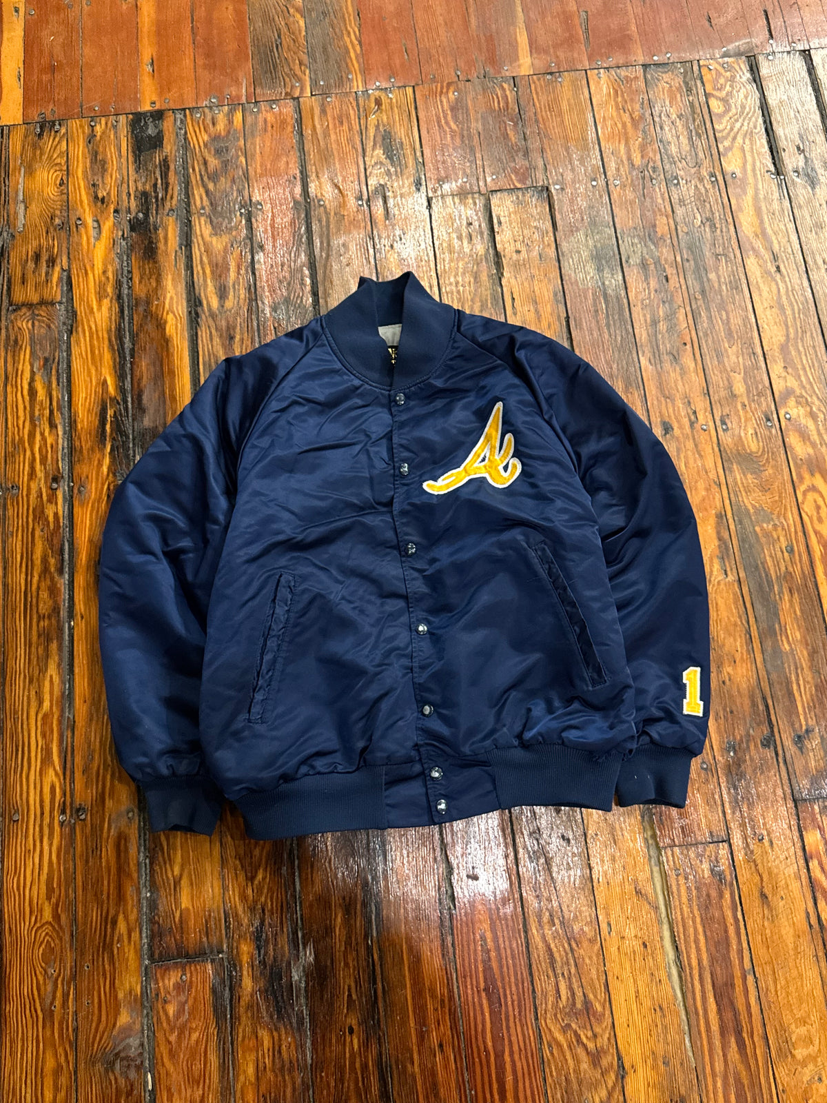 Vintage Augustana College Bombed Jacket Sz L