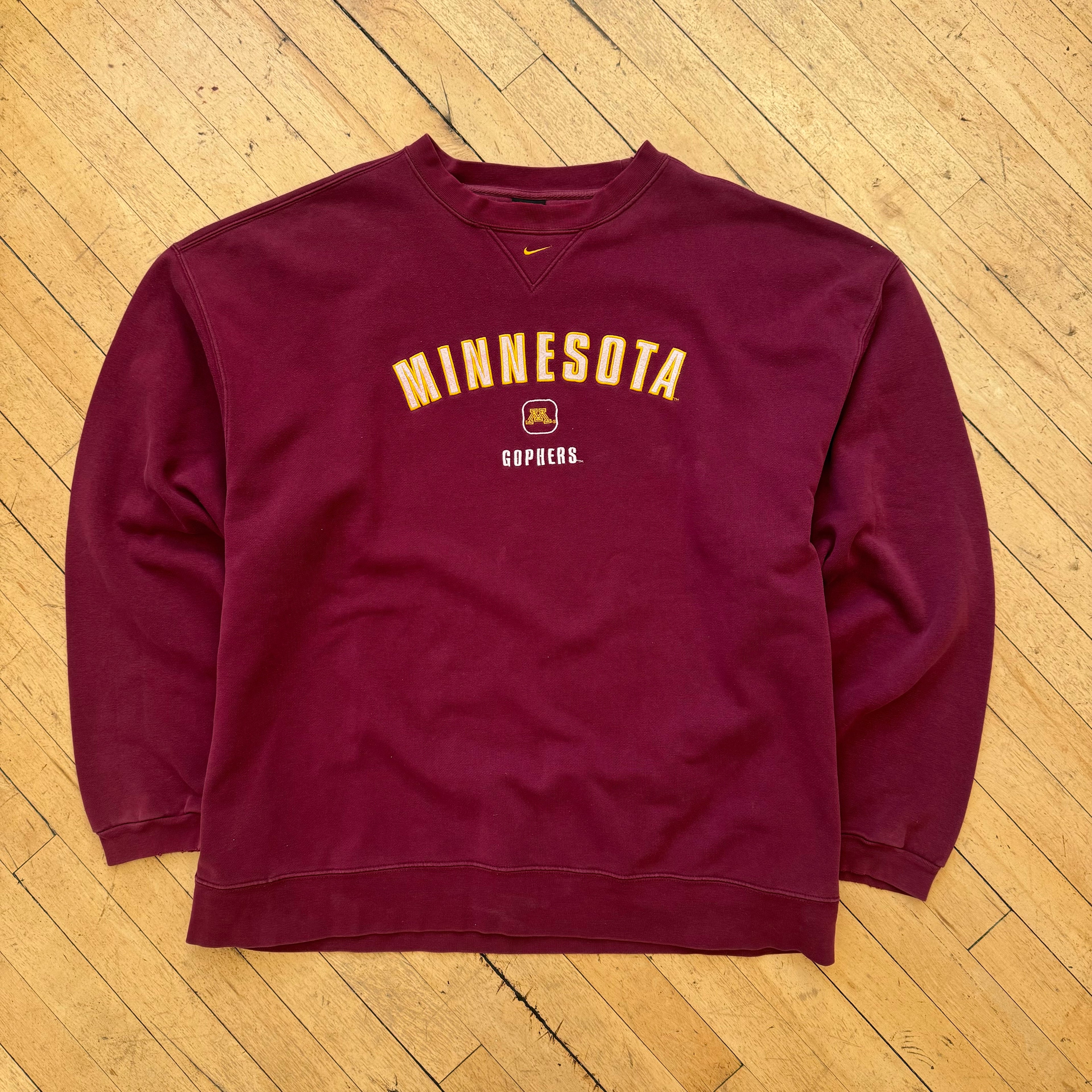 Vintage Center Swoosh Minnestoa Gophers Crewneck Sz XL