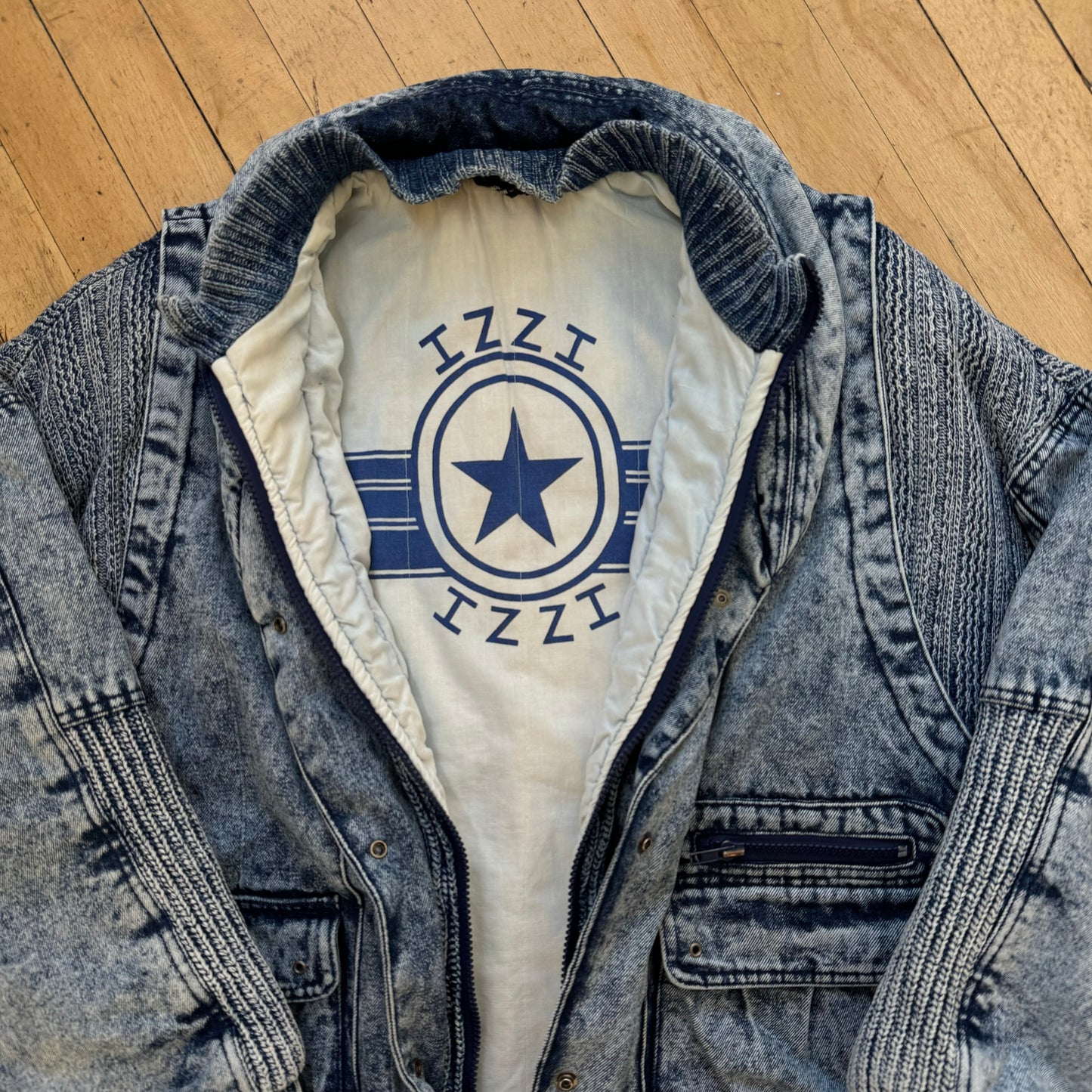 Vintage Izzi Izzi Zip Up Jean Jacket Sz M