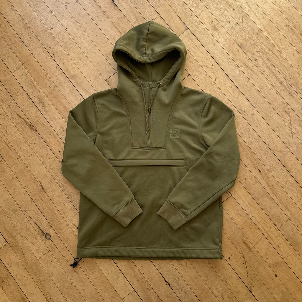 Stussy Quarter Zip Olive Hoodie Sz M