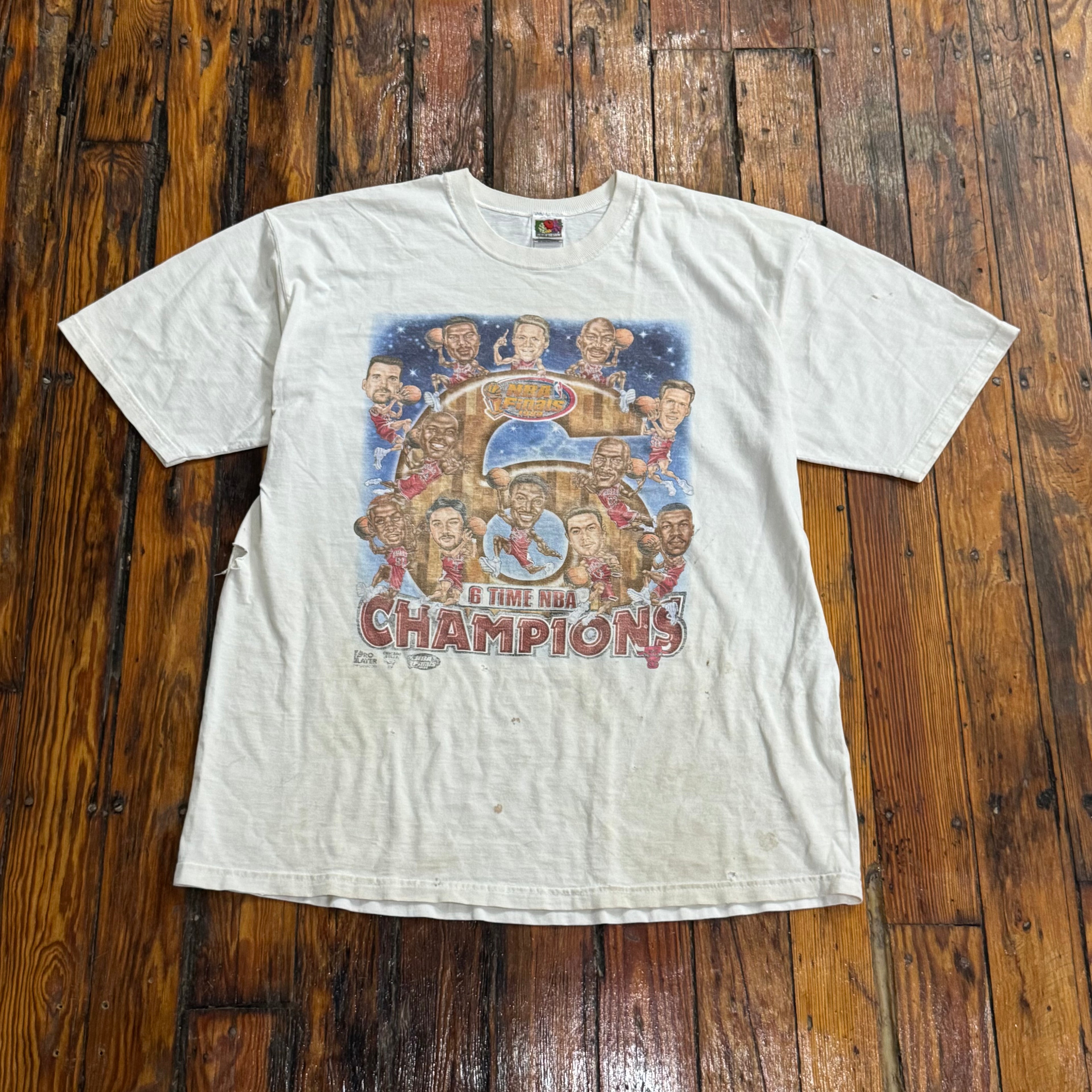Vintage Chicago Bulls Six Time Champions T-shirt Sz XL