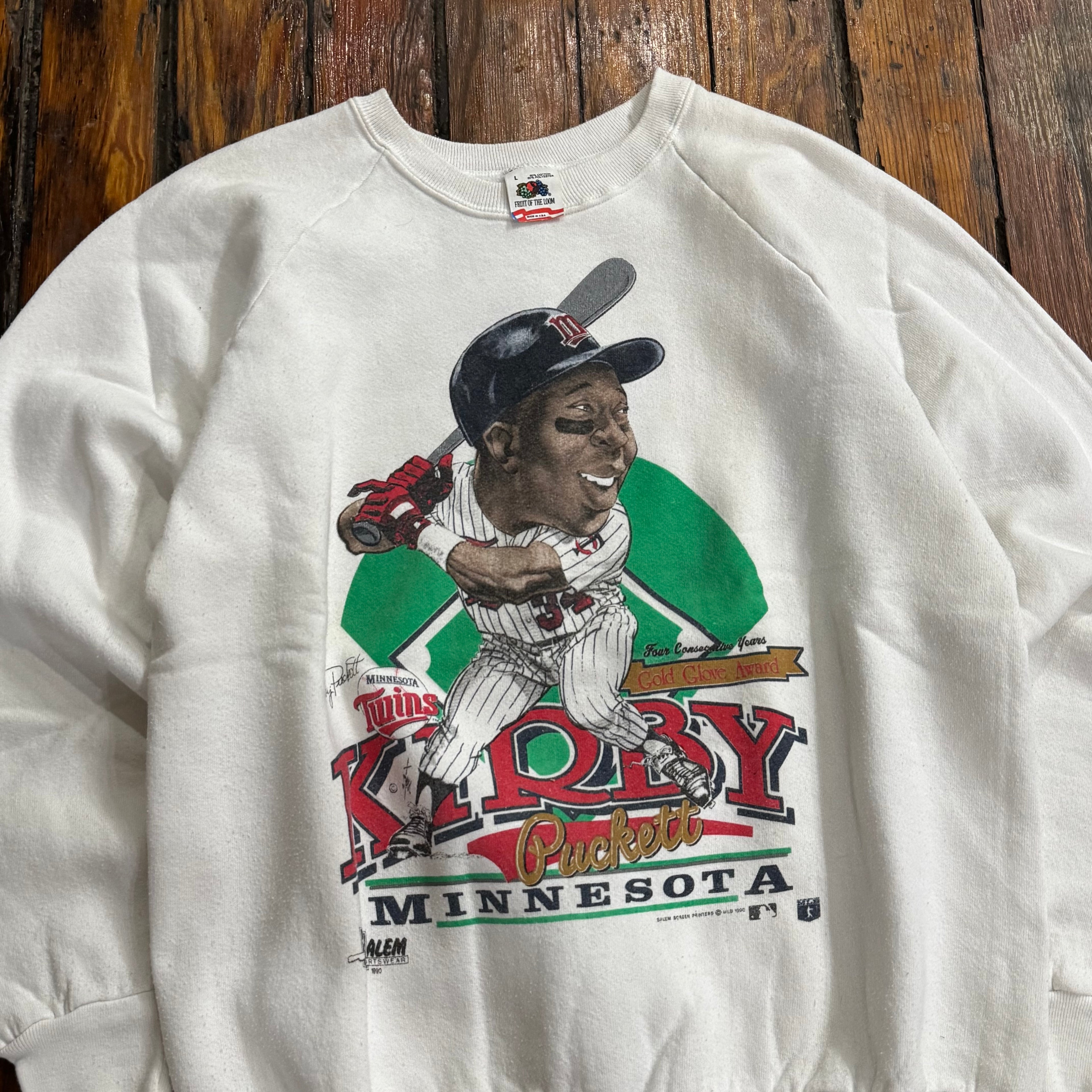Vintage Minnesota Twins Kirby Puckett Charter Crewneck Sz L