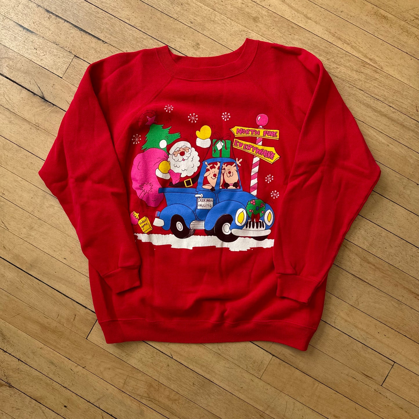 Vintage Holiday Christmas North Pole Crewneck Sz L