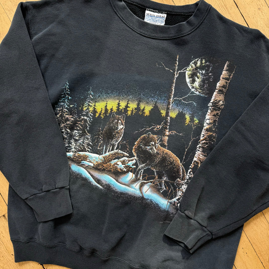 Vintage Nature Wolf Crewneck Sz L