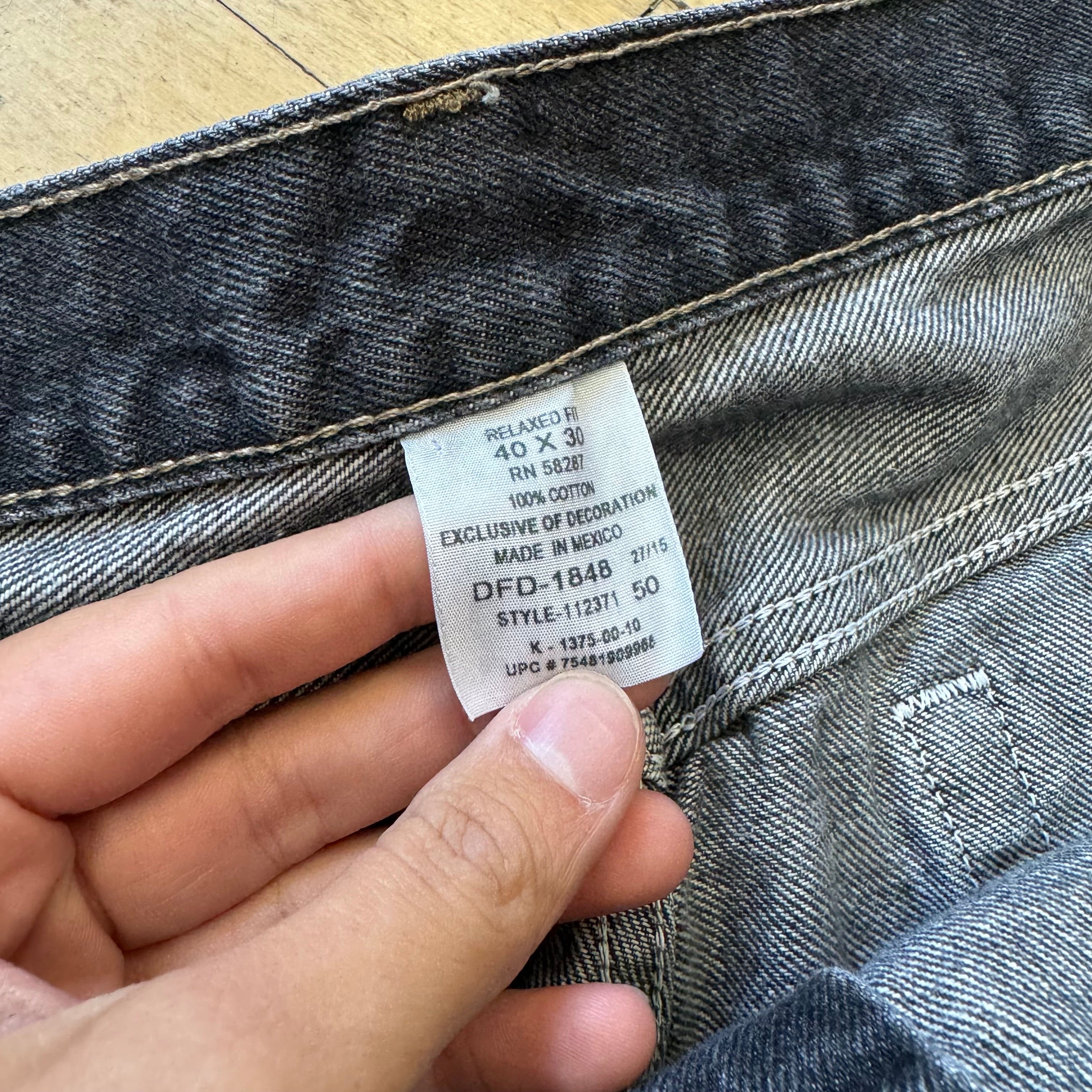 Vintage Black Denim Jeans Sz 40x30