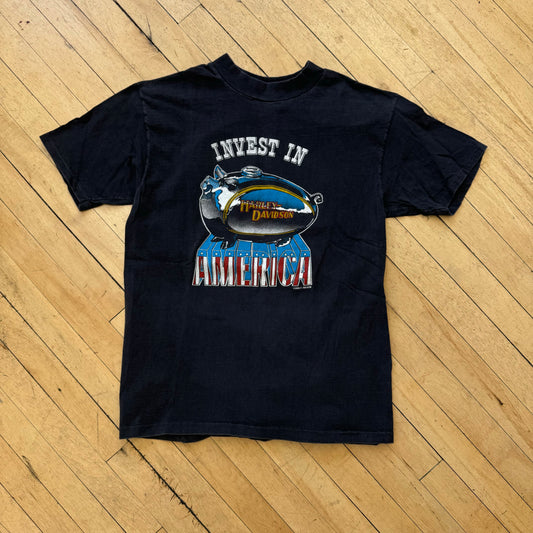 Vintage Harley Invest In America T-shirt Sz L