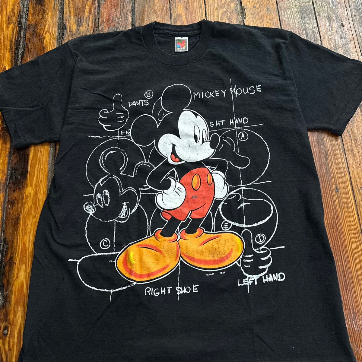 Vintage Mickey Mouse Sketch T-shirt Sz L