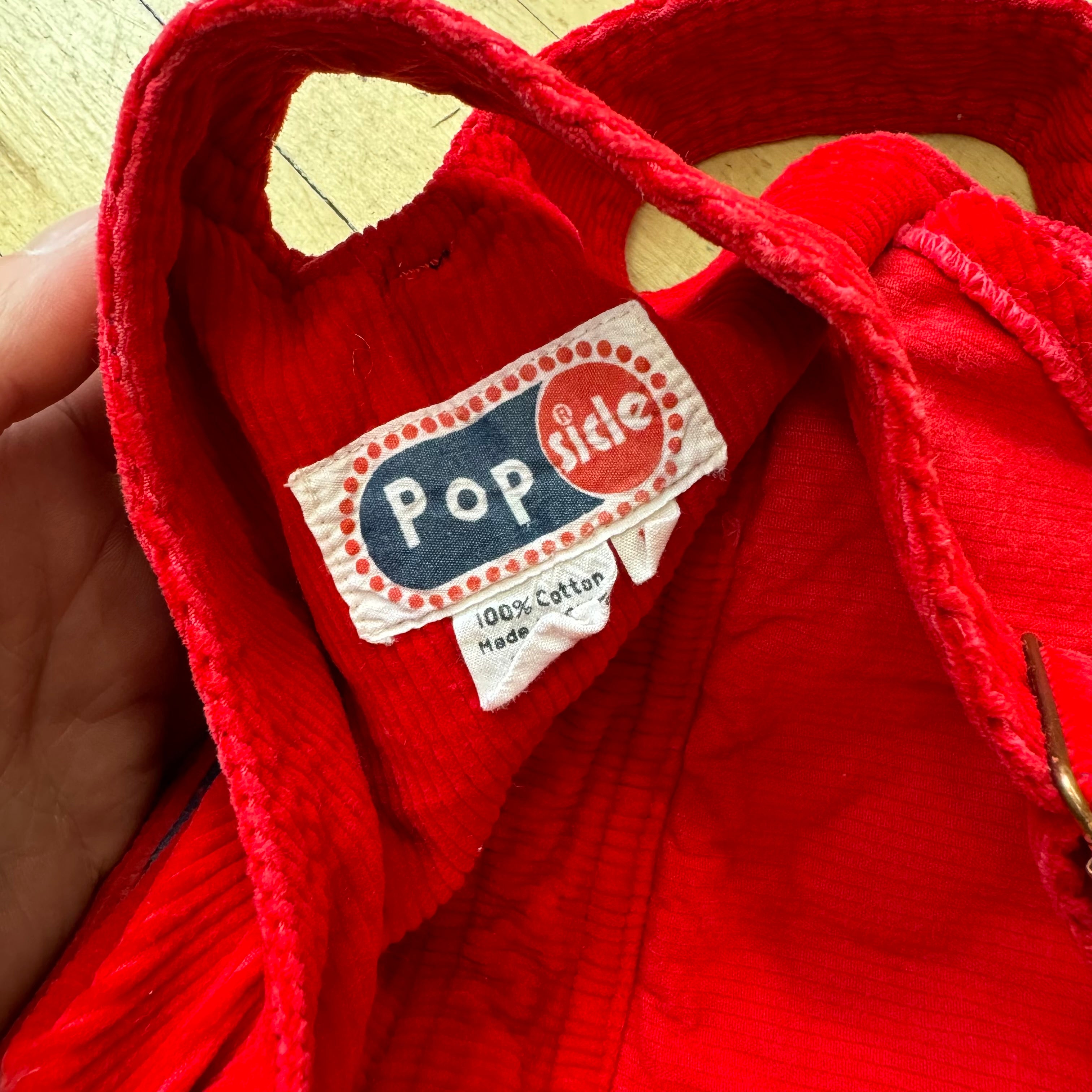 Vintage Pop Side Corduroy Overalls Sz 18 MTHS