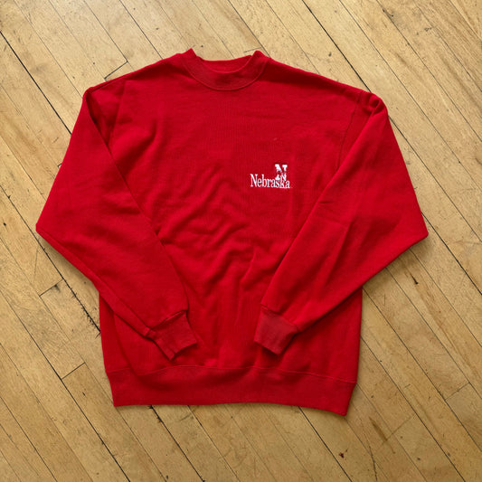 Vintage Nebraska Huskers Embroidered Crewneck Sz L