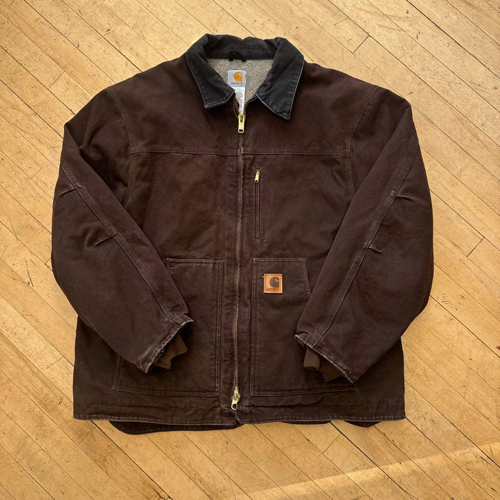 Vintage Brown Carhartt Sherpa Lined Jacket Sz XXL
