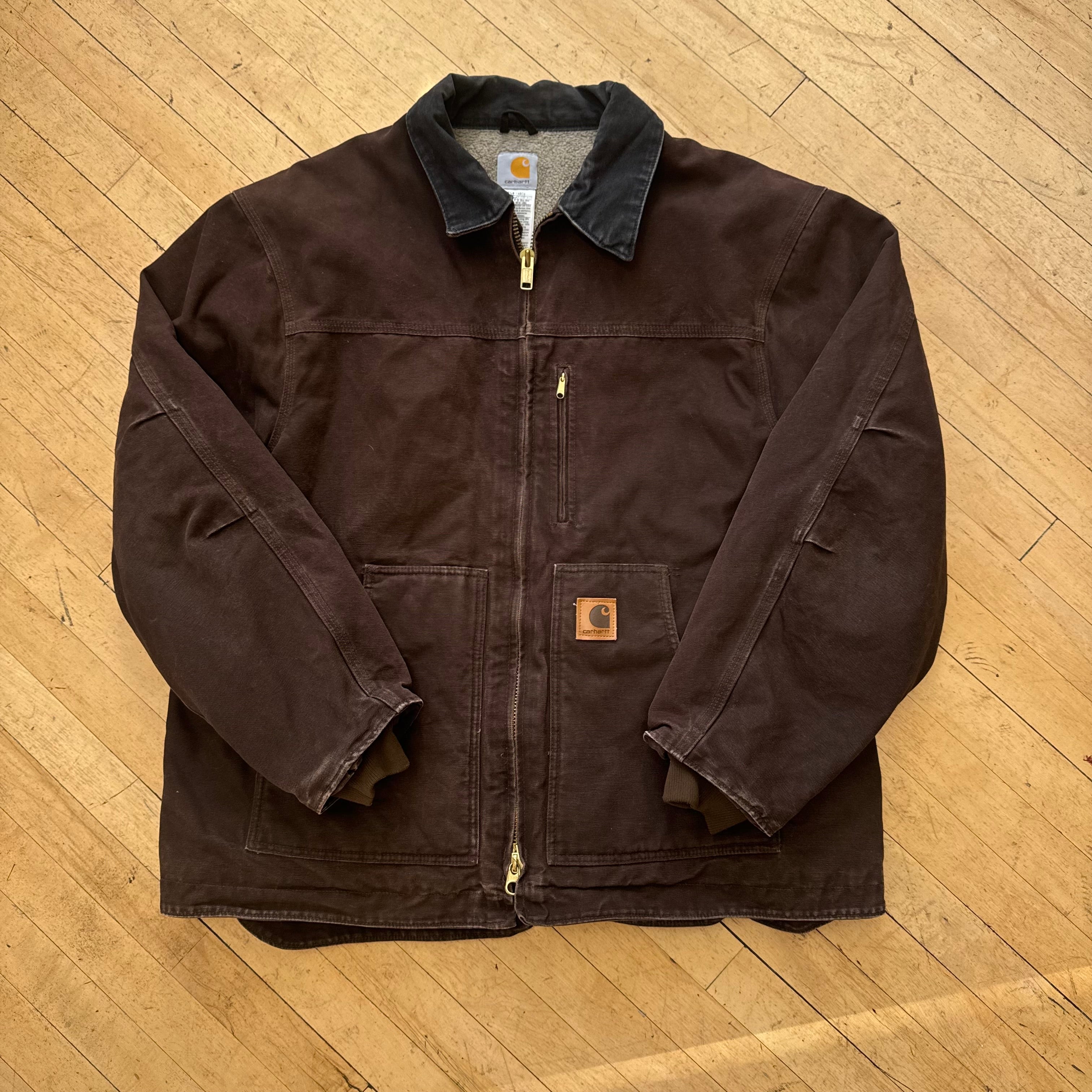 Vintage Brown Carhartt Sherpa Lined Jacket Sz XXL