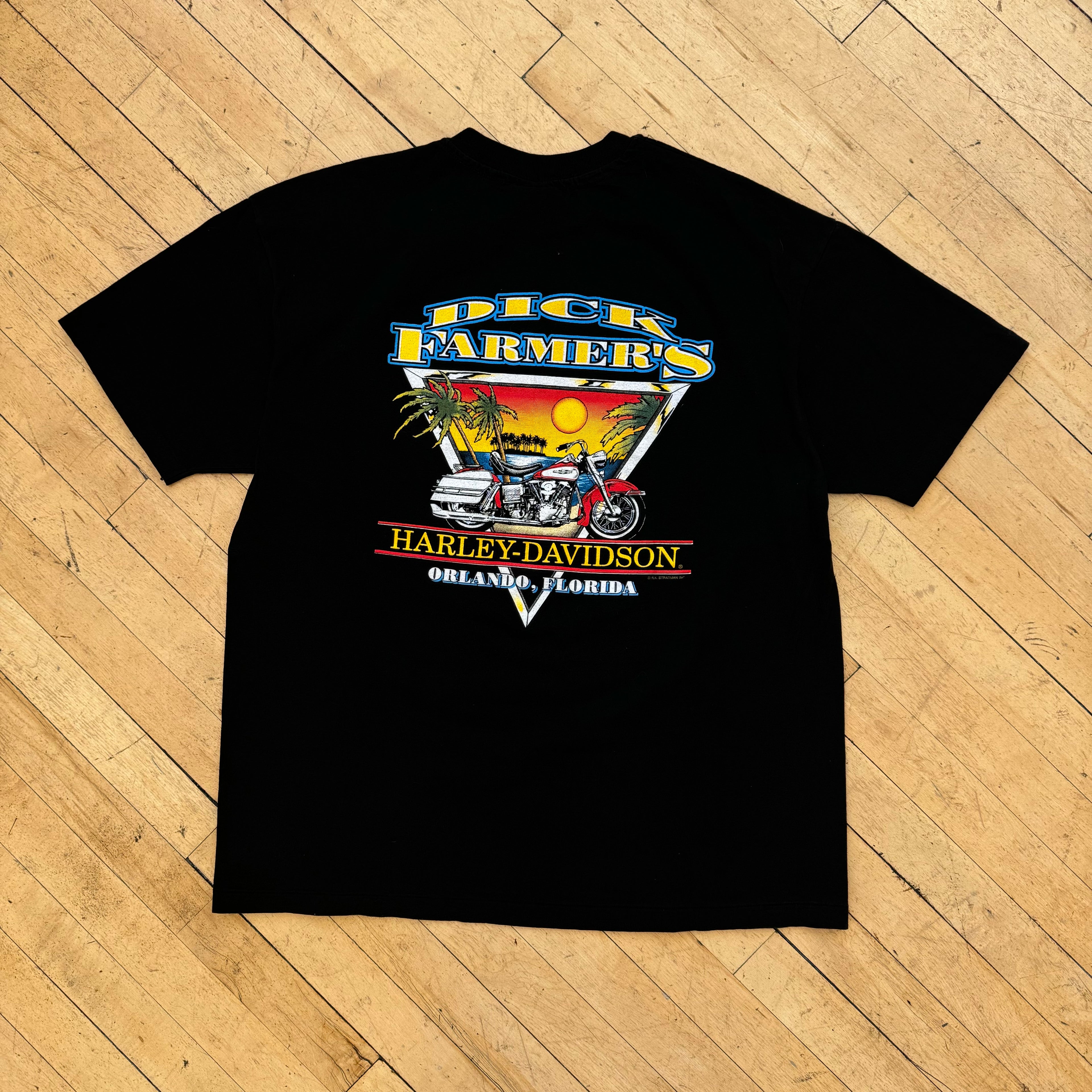 Vintage Harley Davidson Wolf howling Moon T-shirt Sz XL