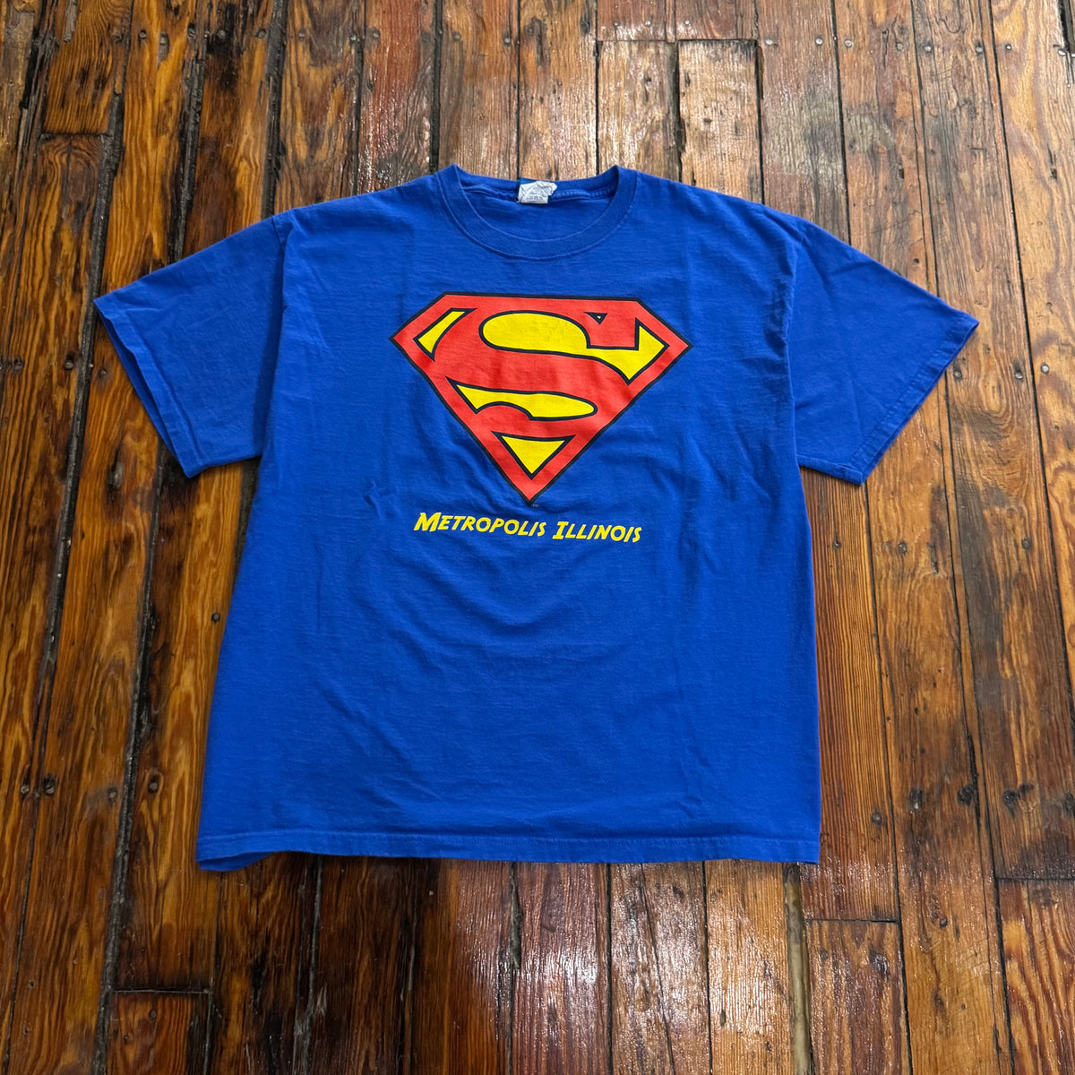 Y2K Superman Logo T-shirt Sz L