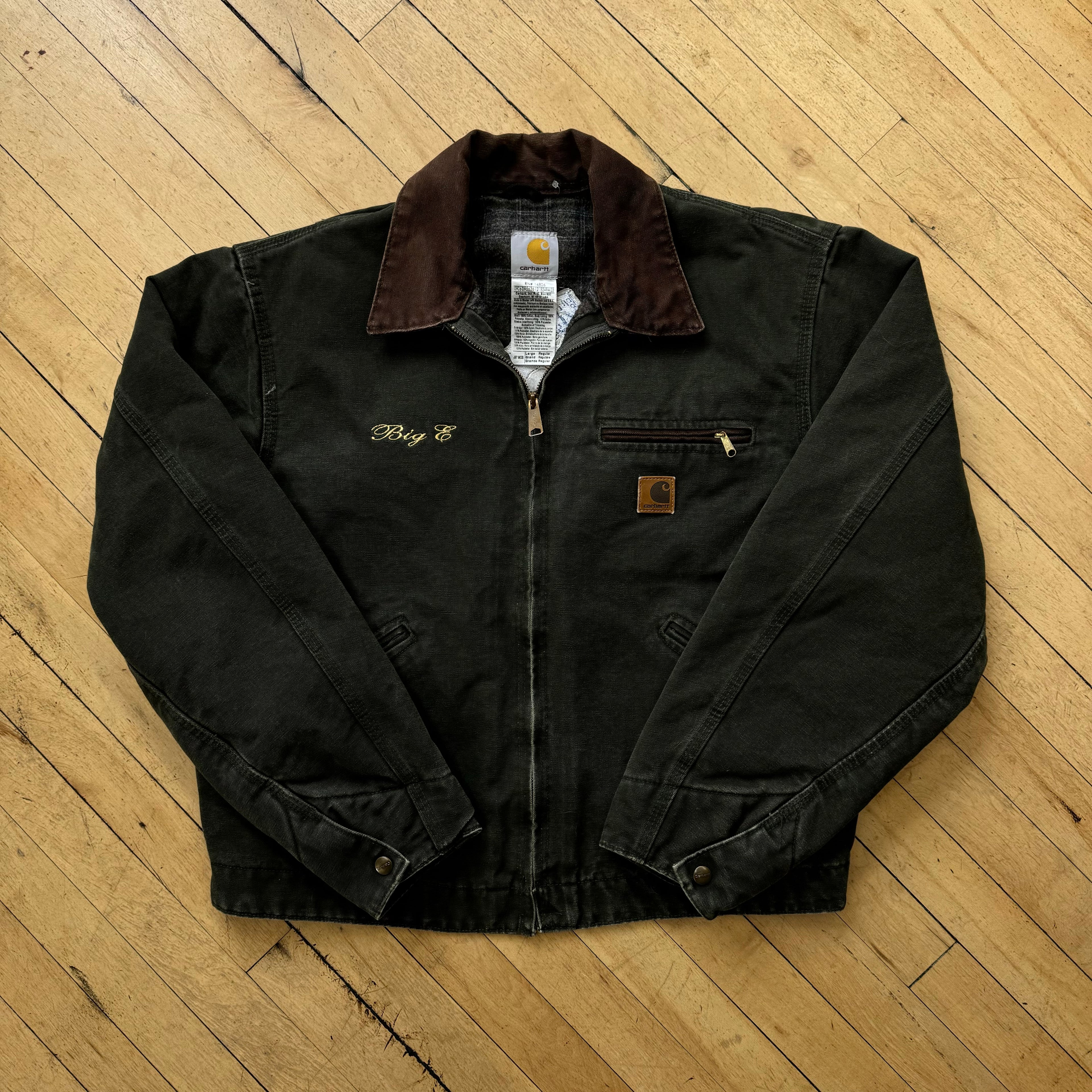 Vintage Forest Green Carhartt Detroit Jacket Sz L