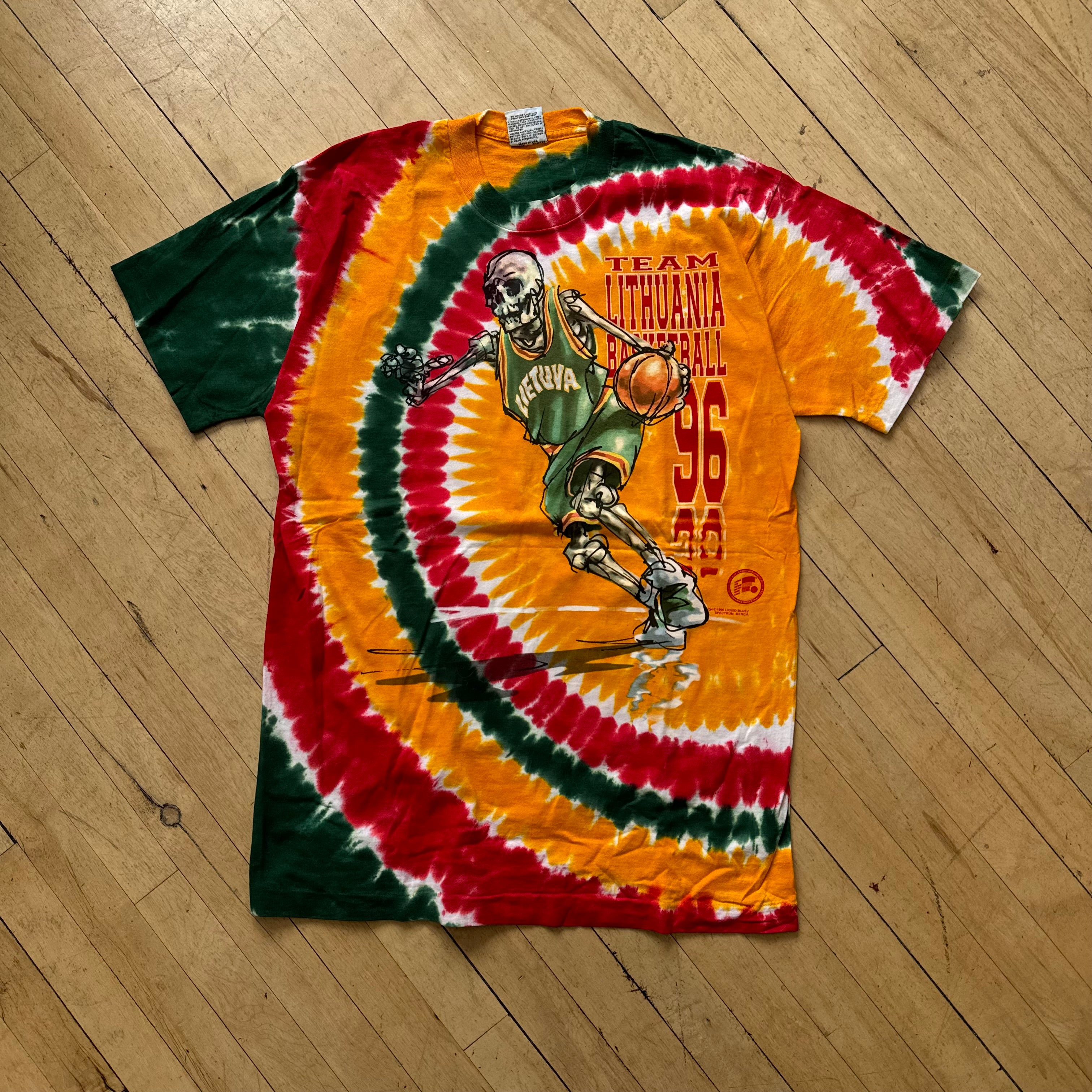 VTG 1996 Grateful Dead Team Lithuania Basketball T-Shirt Sz XL