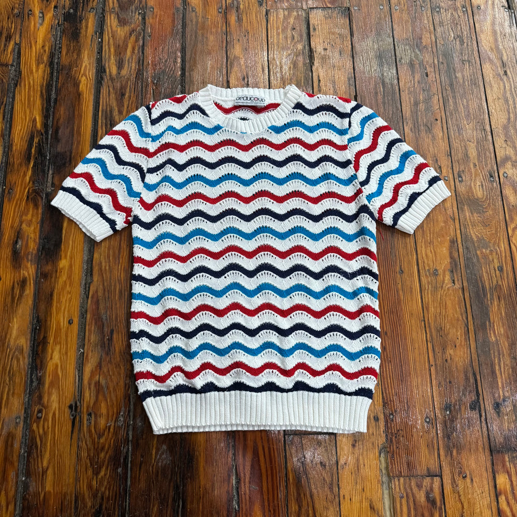 Vintage Short Sleeve Knit Sweater Sz M