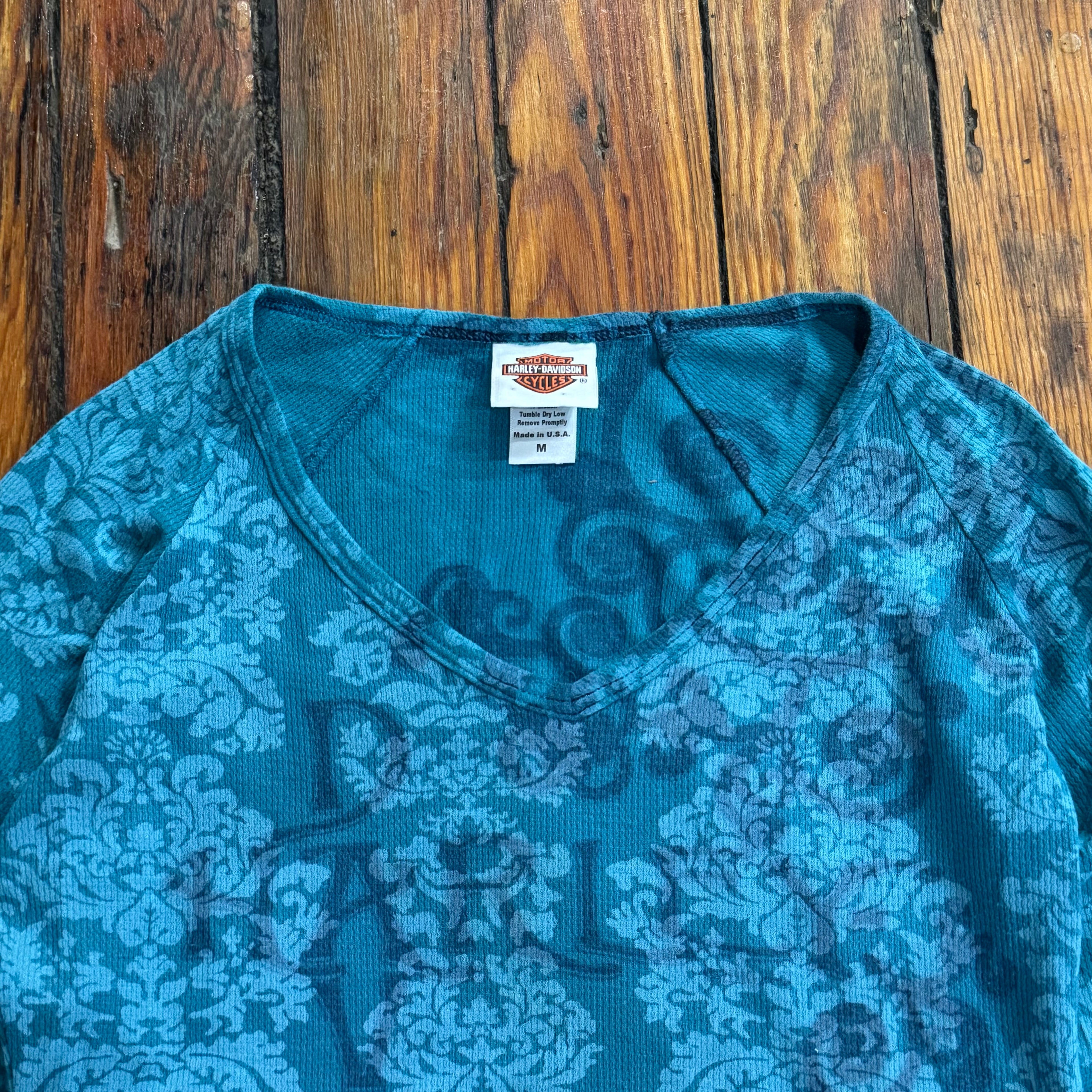 Y2K Harley Davidson Thermal Long Sleeve T-shirt Sz M